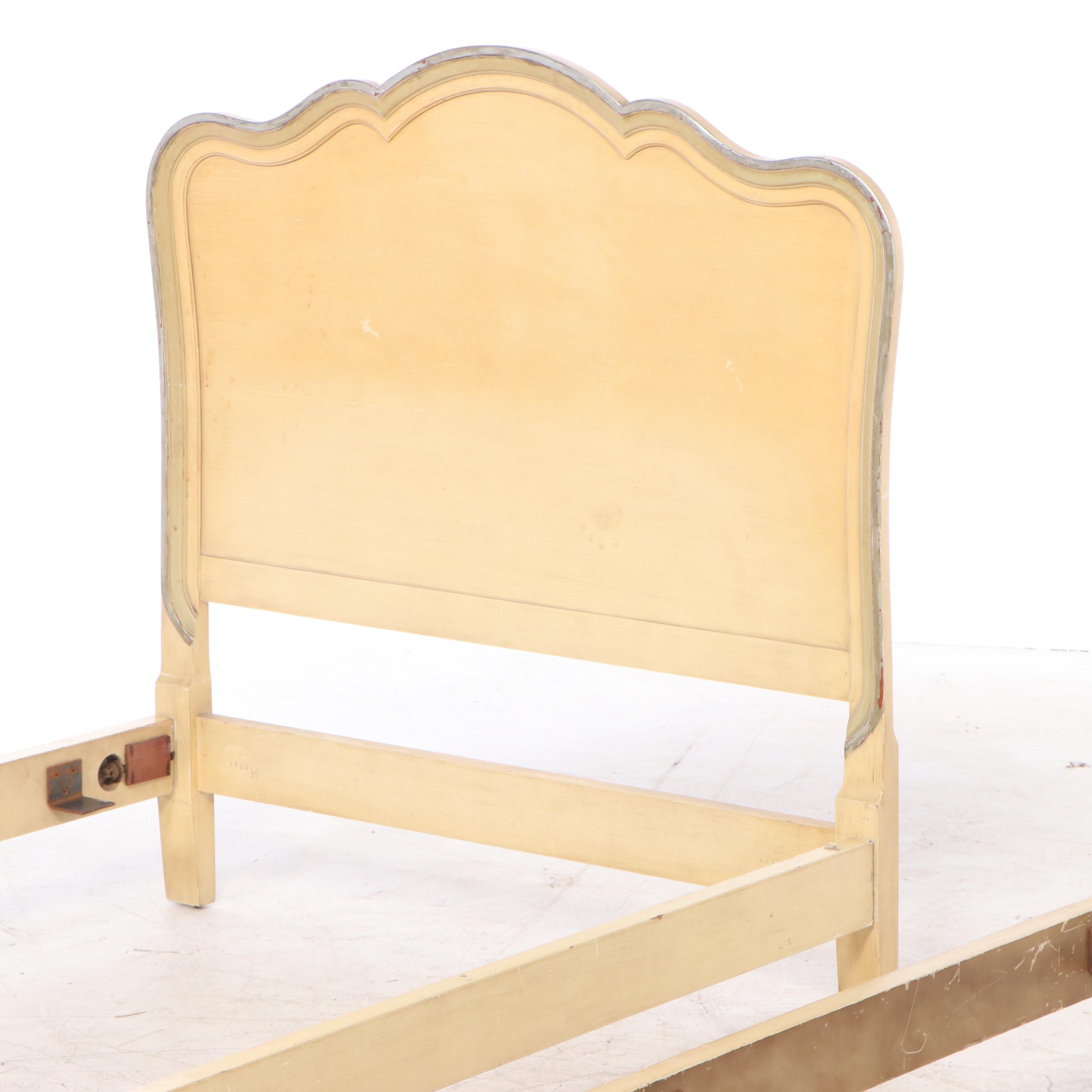 John Widdicomb Pair of French Provincial Style Painted Twin Beds