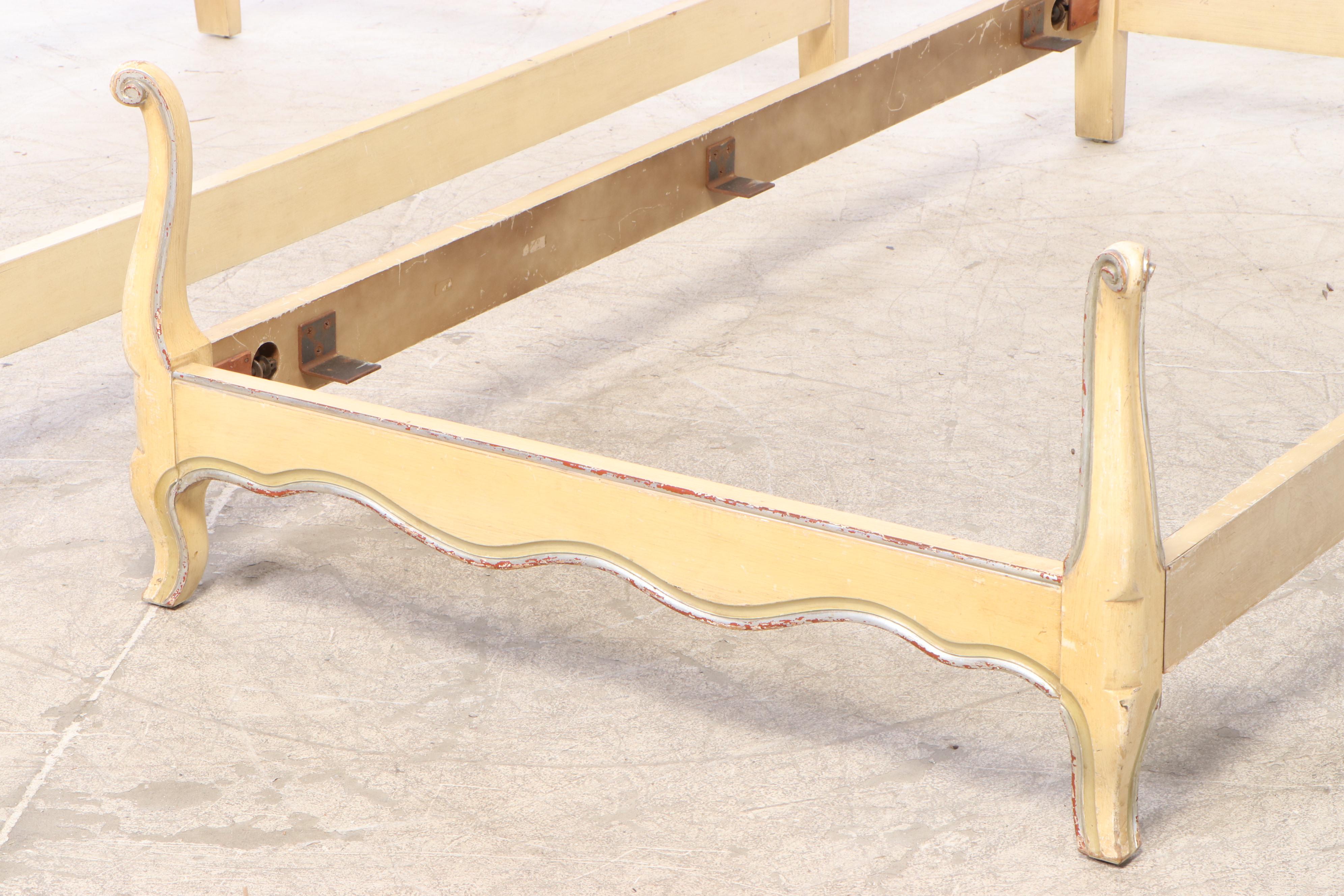 John Widdicomb Pair of French Provincial Style Painted Twin Beds