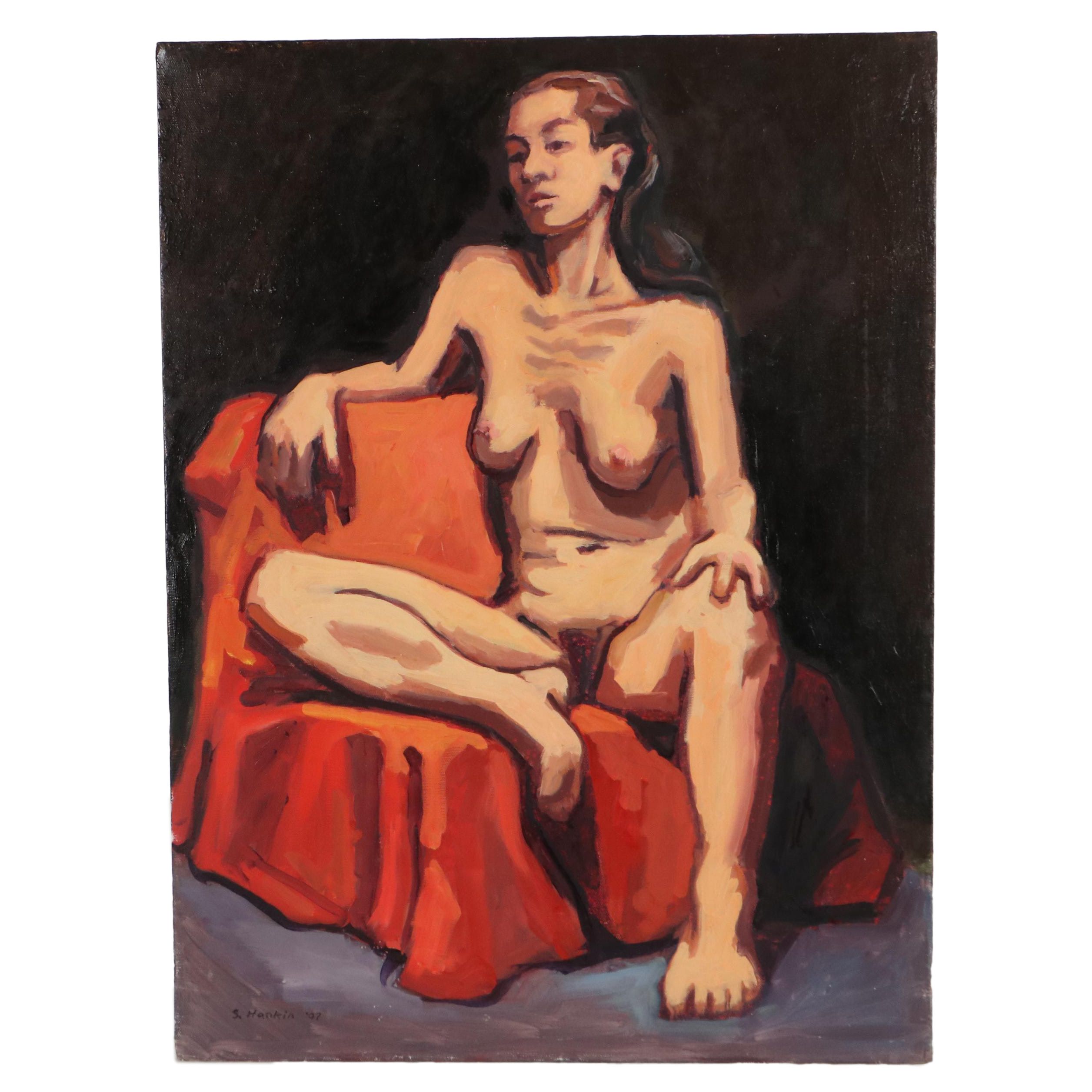Stephen Hankin Figural Nude Oil Painting "Miriam"