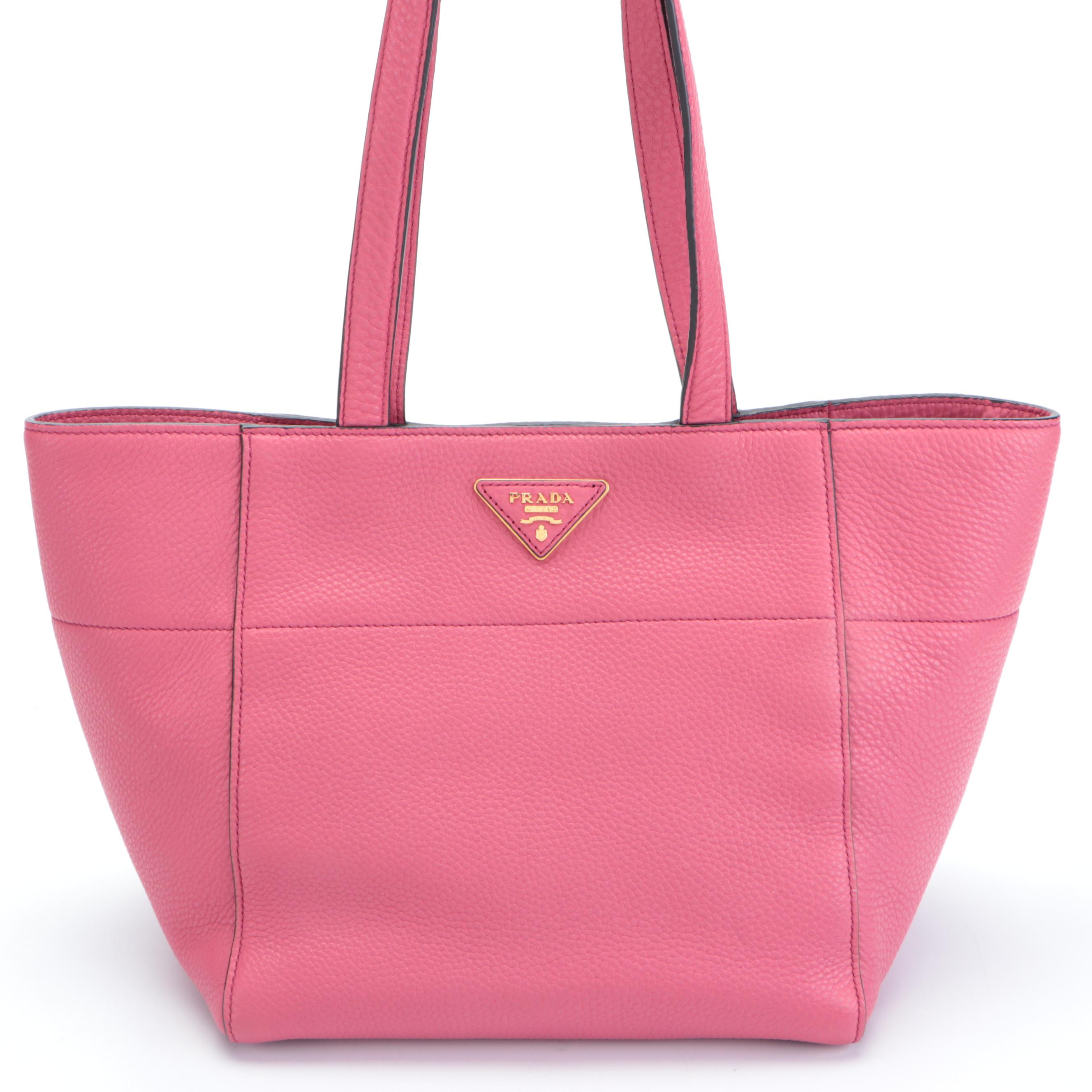Prada Mini Open Tote in Pink Vitello Daino