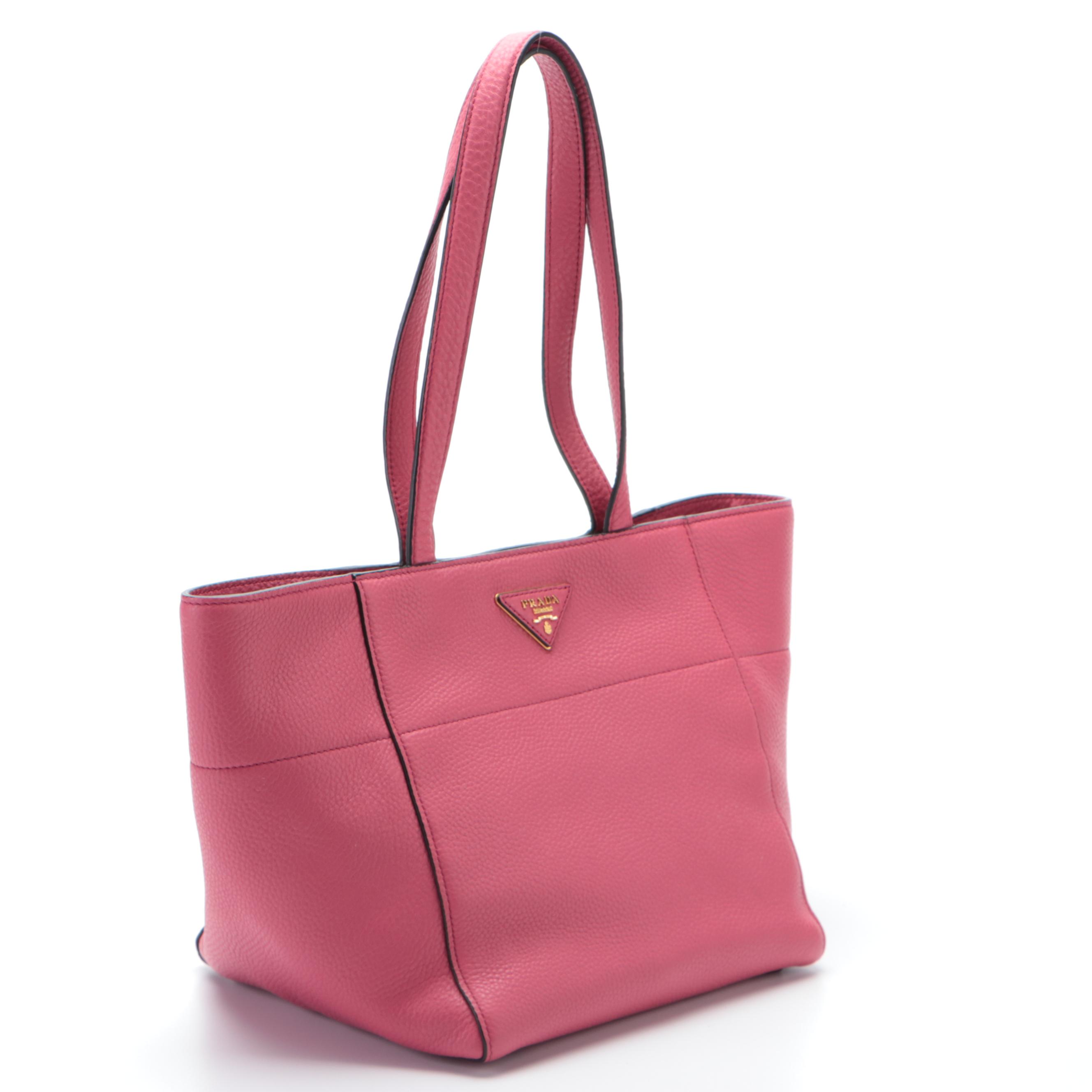 Prada Mini Open Tote in Pink Vitello Daino