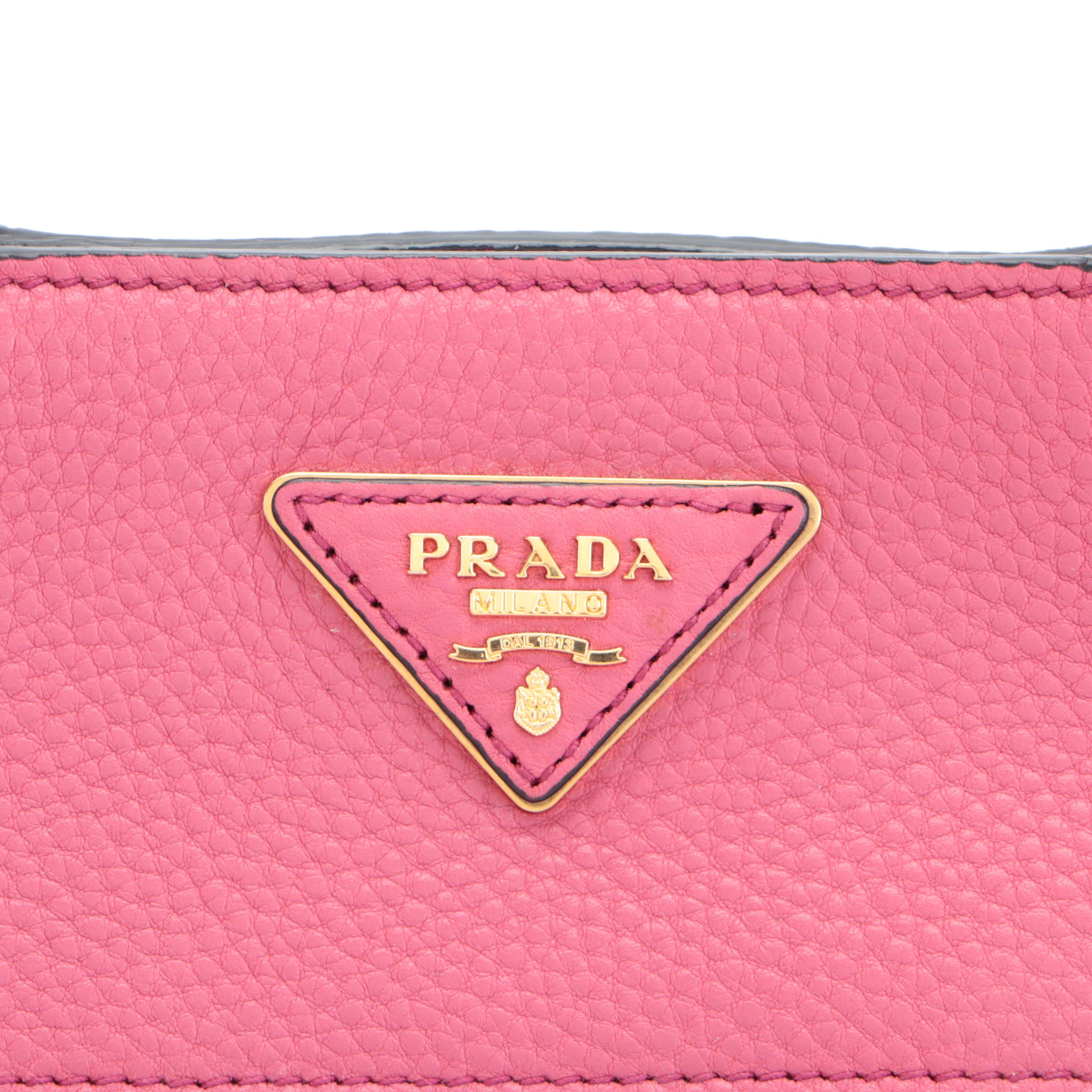 Prada Mini Open Tote in Pink Vitello Daino