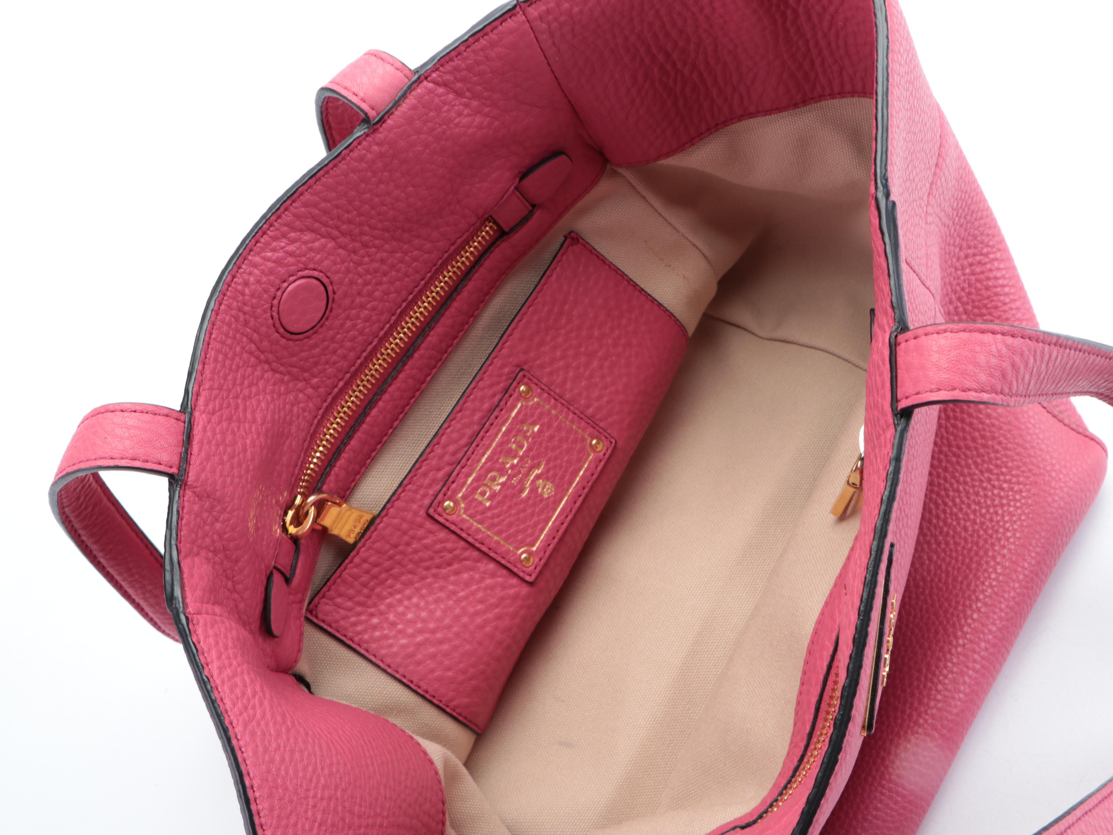 Prada Mini Open Tote in Pink Vitello Daino