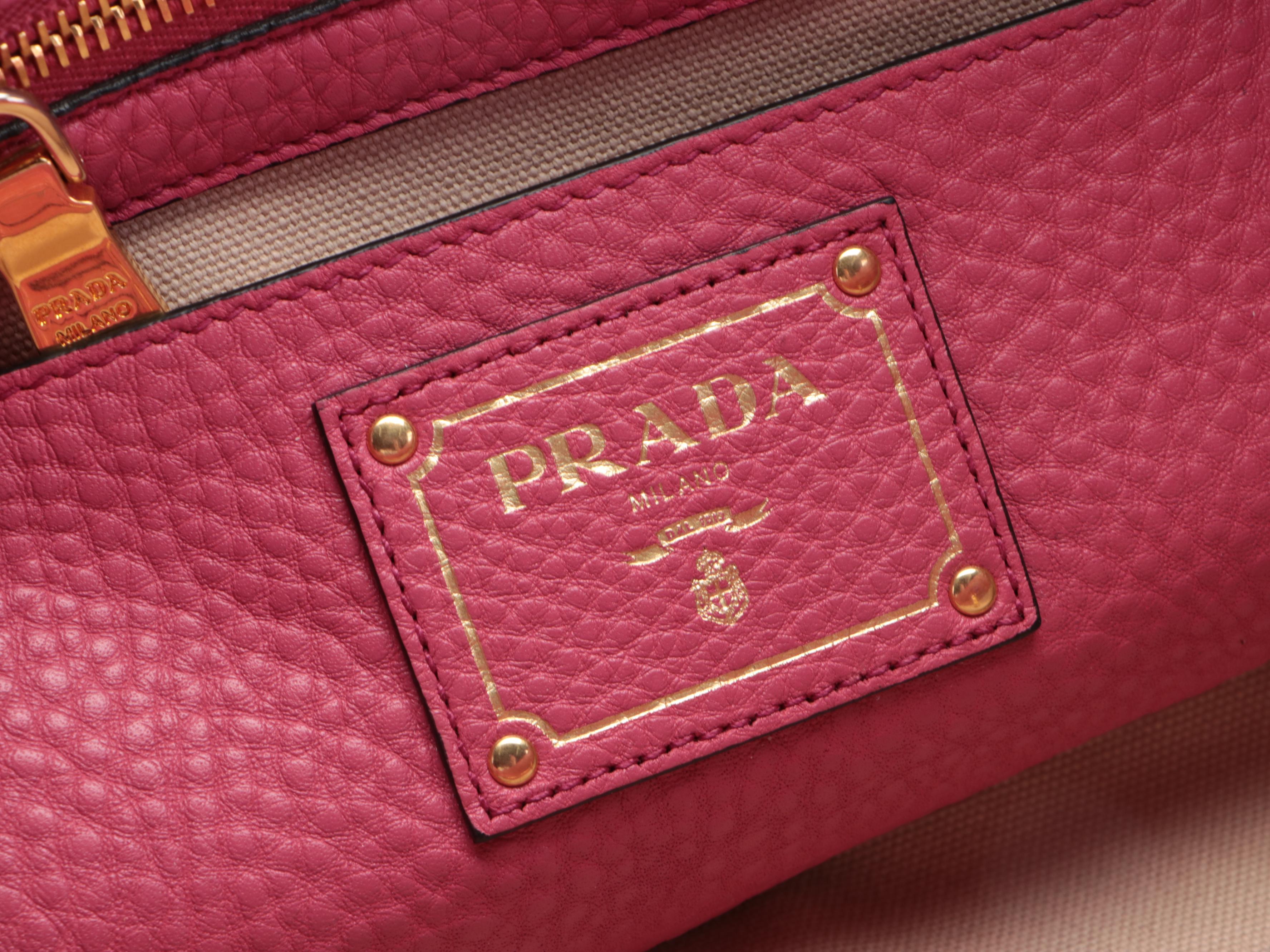 Prada Mini Open Tote in Pink Vitello Daino