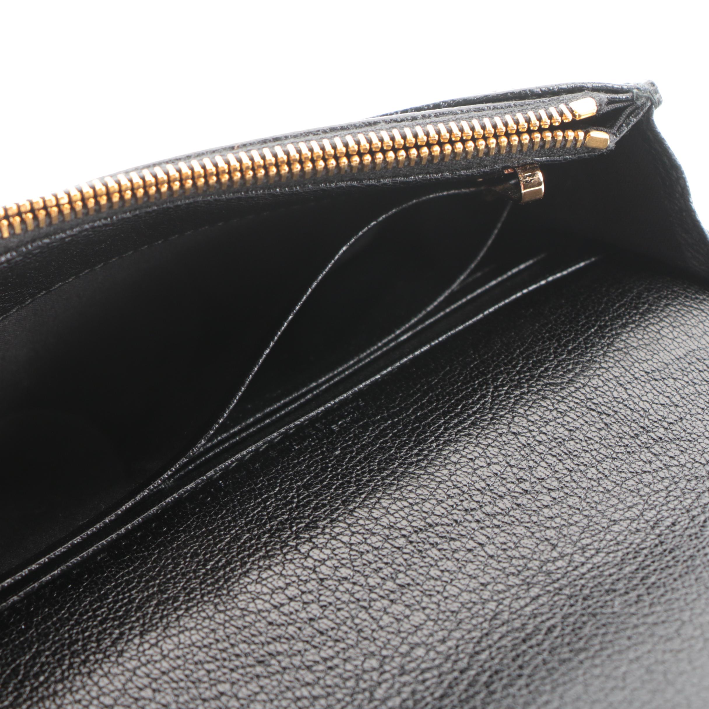 Balenciaga Metallic Edge Wallet on Chain in Black Leather