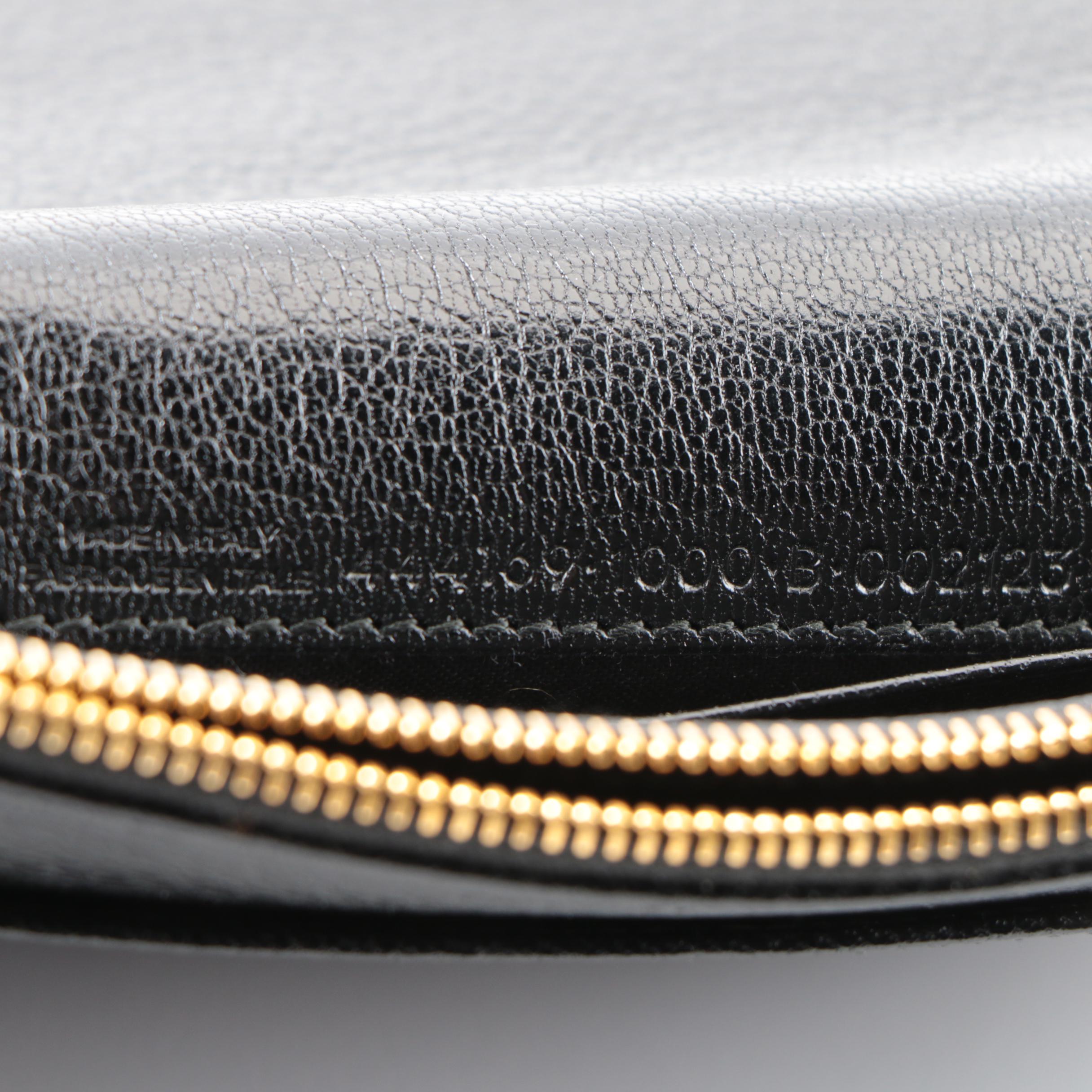 Balenciaga Metallic Edge Wallet on Chain in Black Leather