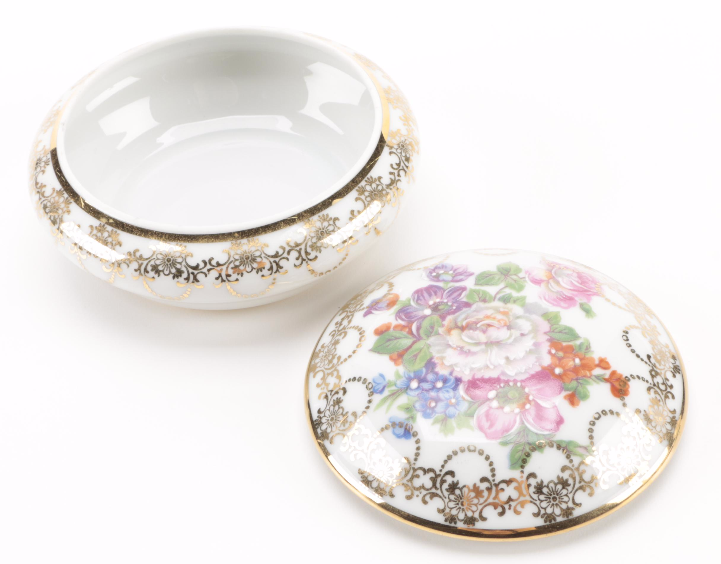 Haviland and Other Floral Decorated Porcelain Limoges Boxes