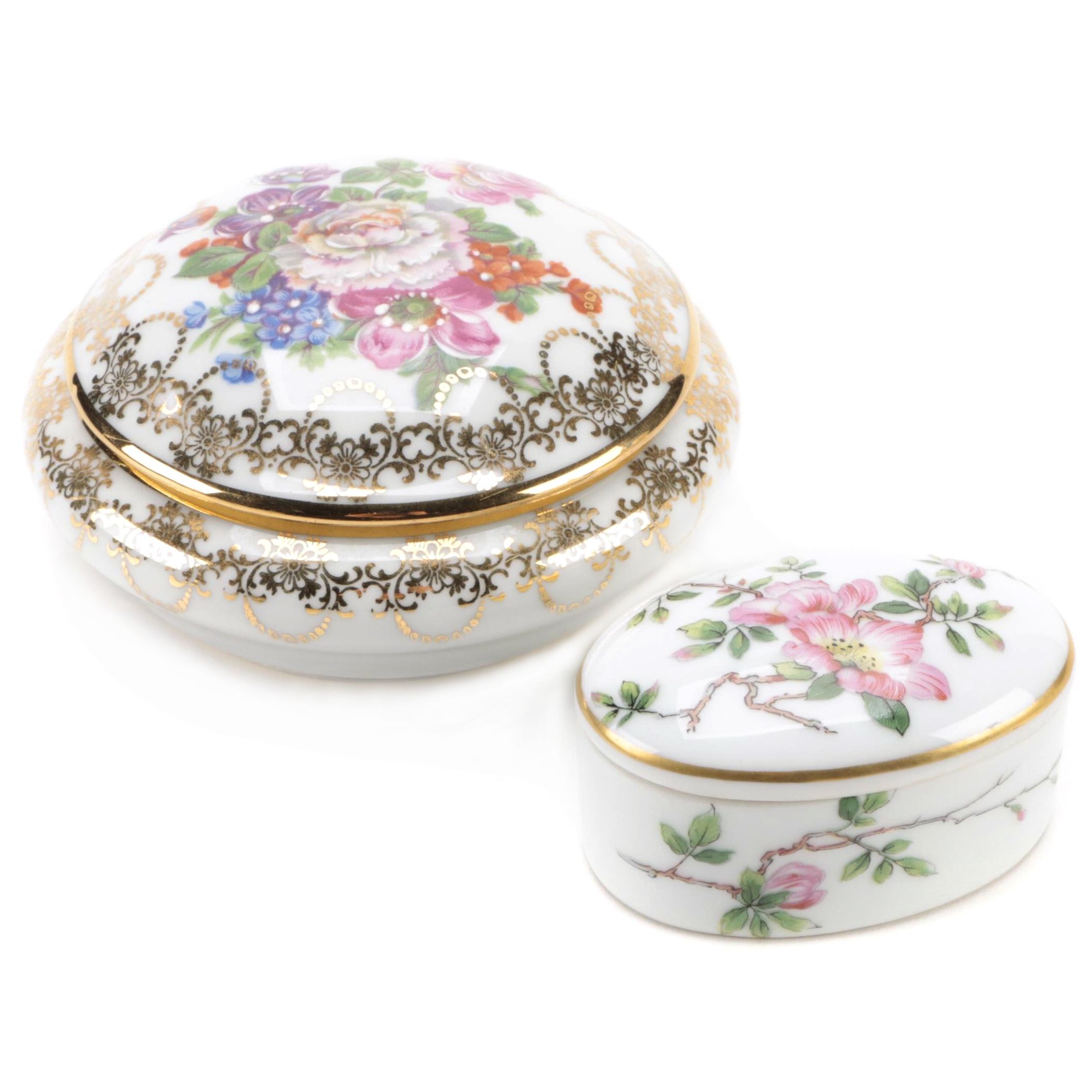 Haviland and Other Floral Decorated Porcelain Limoges Boxes