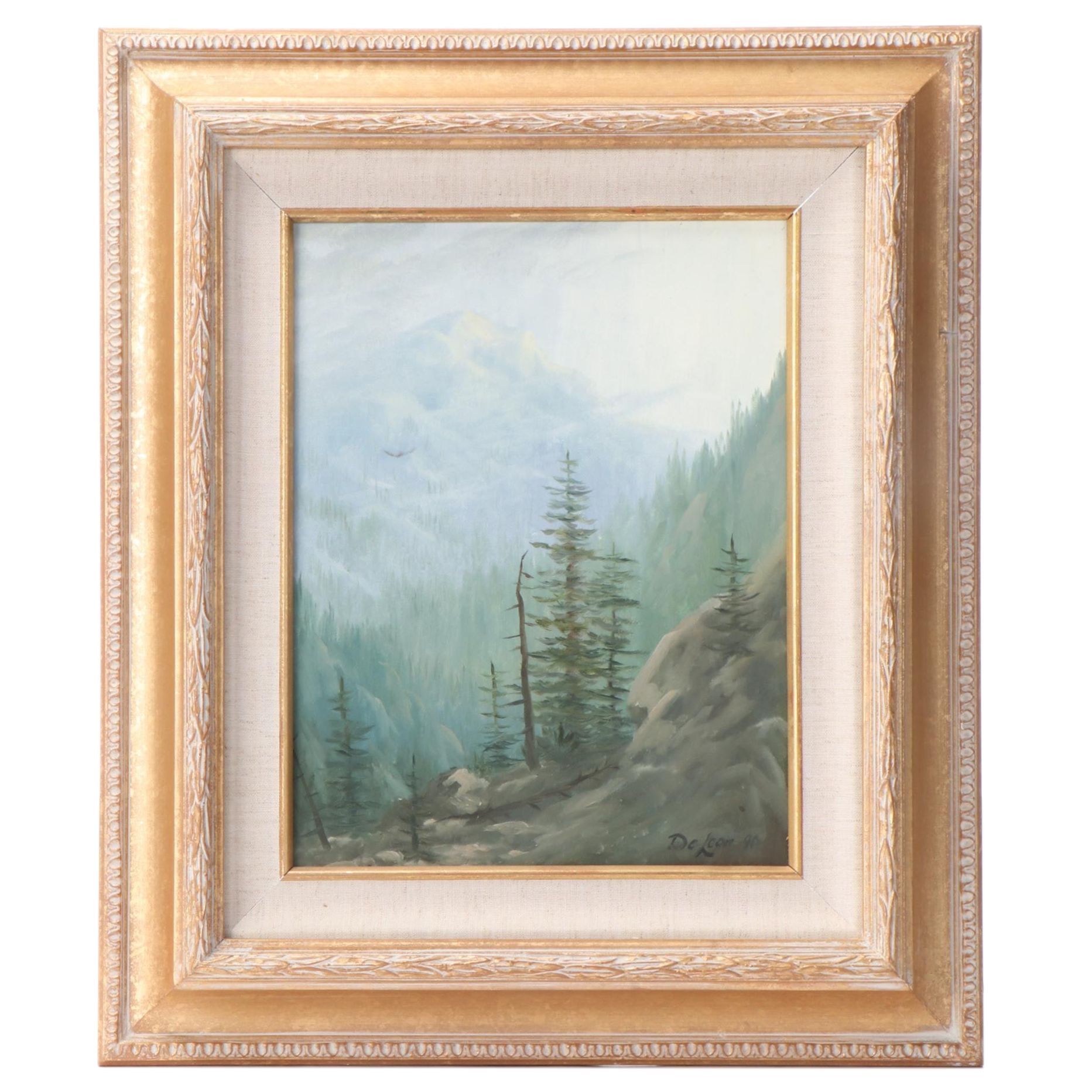 Robert DeLeon Landscape Oil Painting, 1990