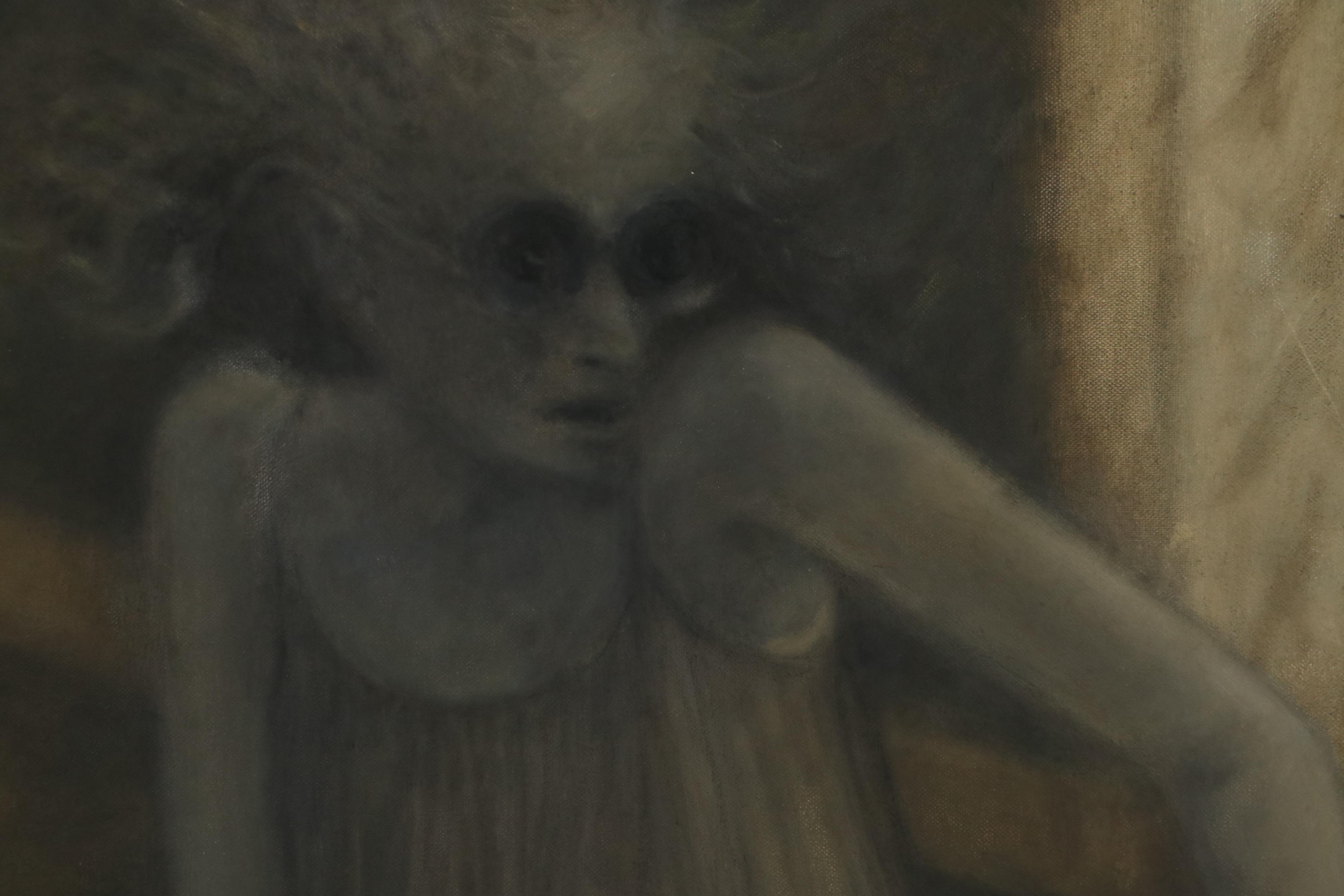 Florence Sanko Hirsch Oil Painting "Night Return," Late 20th Century