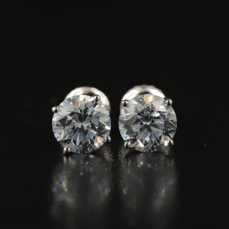 14K 1.80 CTW Diamond Stud Earrings