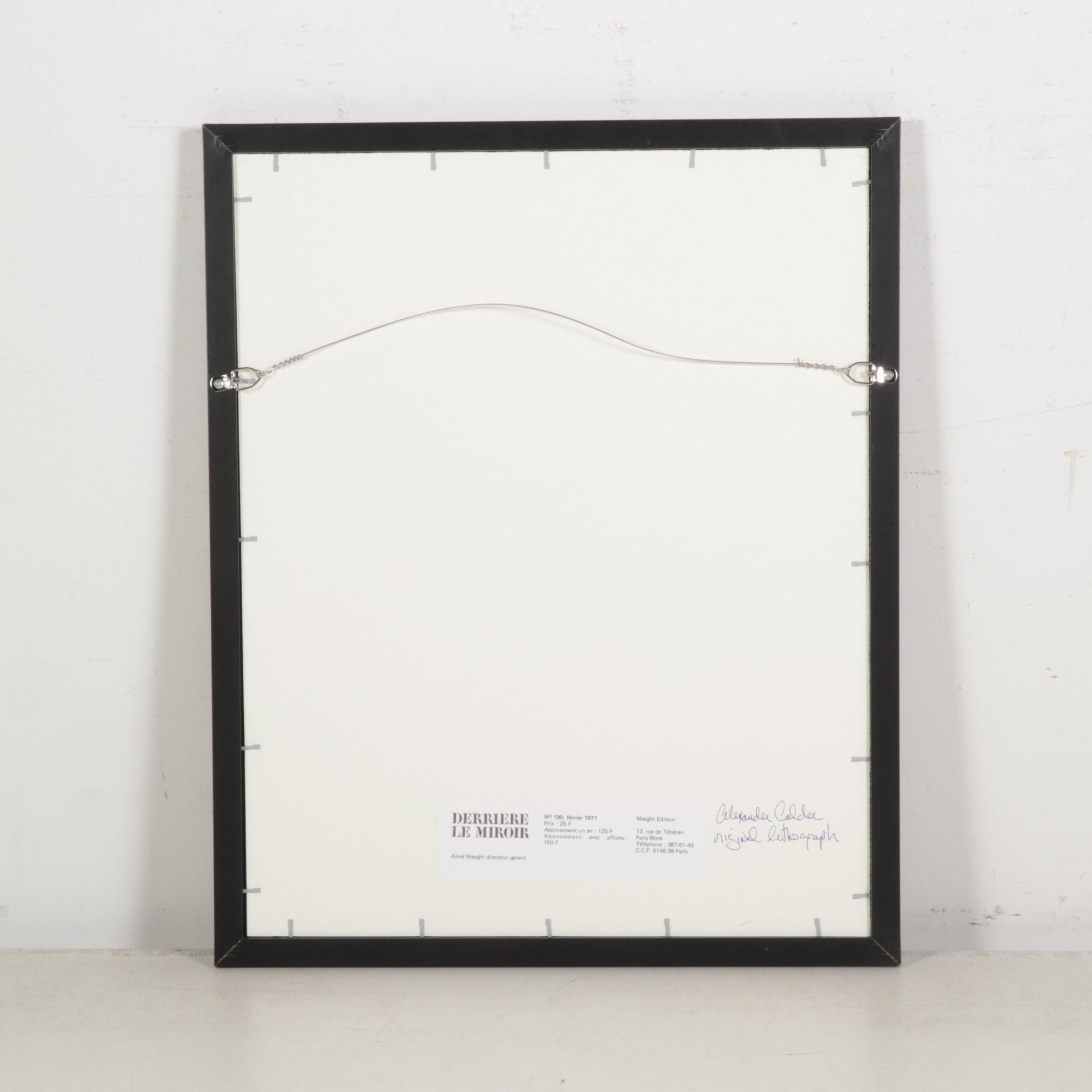 Alexander Calder Lithographic Print for "Derrière le Miroir," 1971