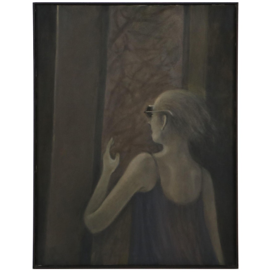 Florence Sanko Hirsch Oil Painting "Open Door," Late 20th Century