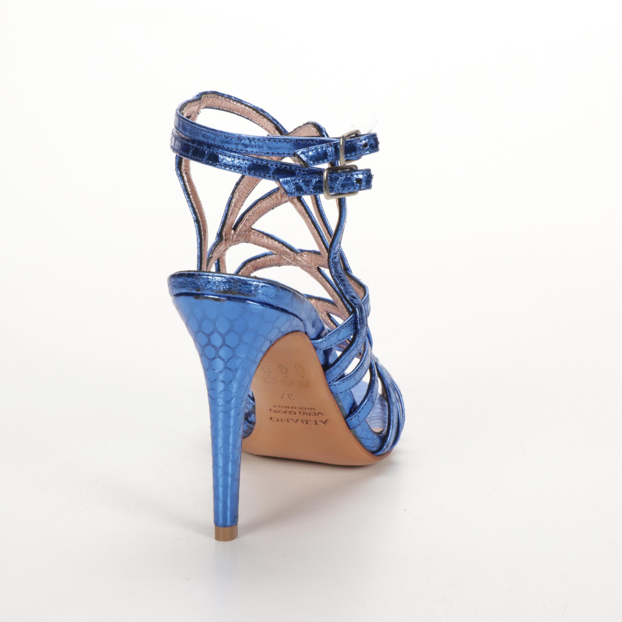 Prada and Albano Metallic Leather Strappy Dress Sandals