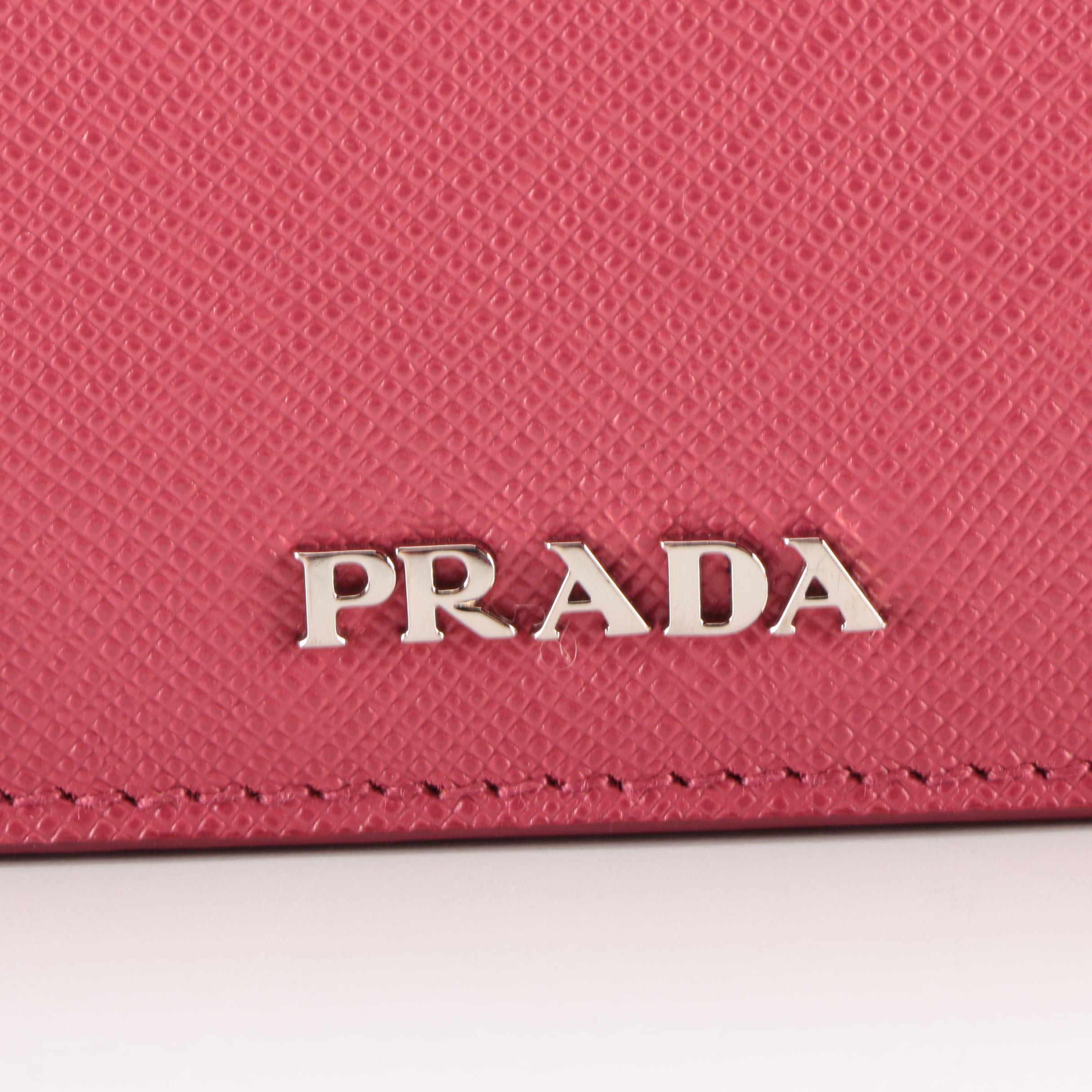 Prada Turn Lock Crossbody in Two Tone Saffiano Leather