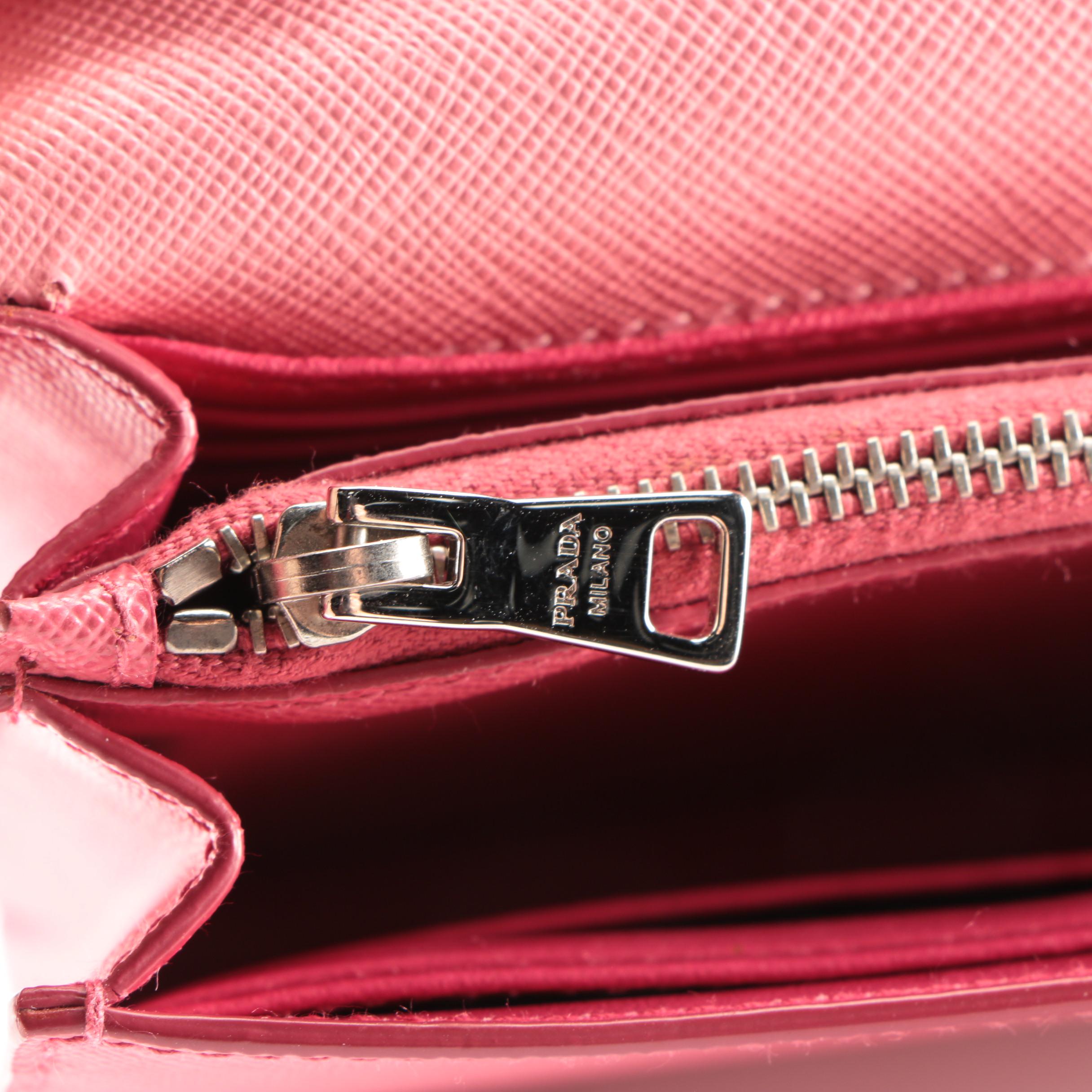 Prada Turn Lock Crossbody in Two Tone Saffiano Leather