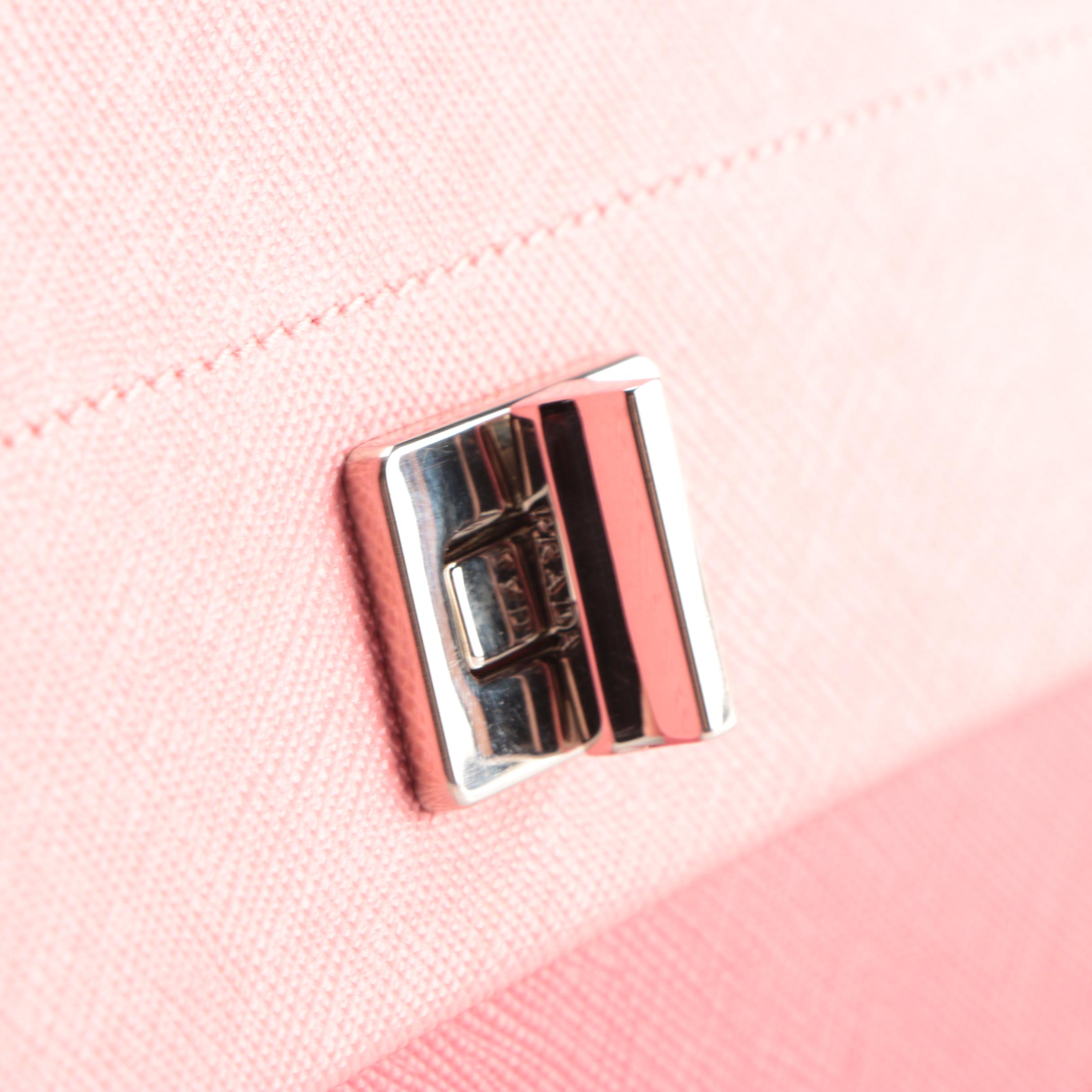 Prada Turn Lock Crossbody in Two Tone Saffiano Leather