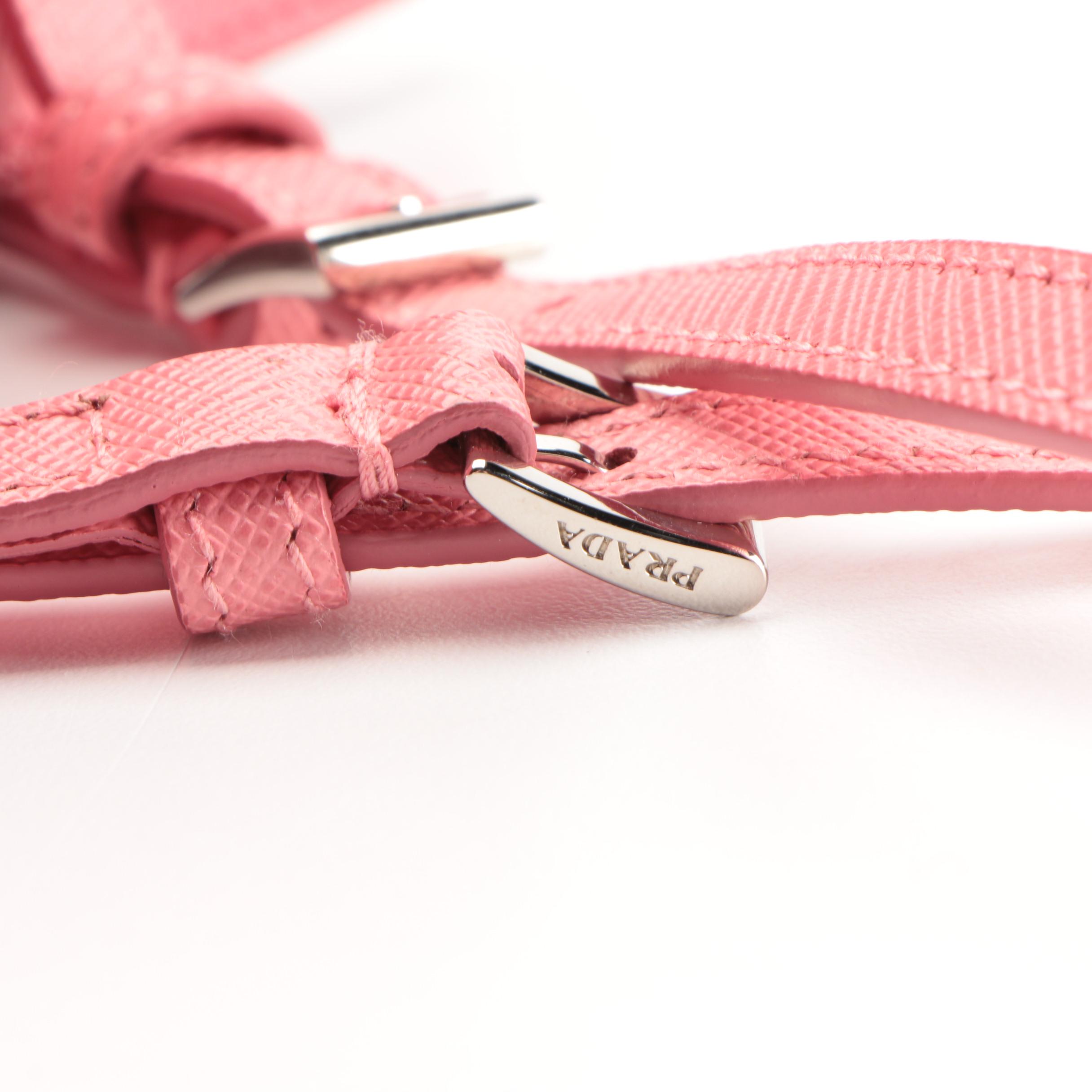 Prada Turn Lock Crossbody in Two Tone Saffiano Leather