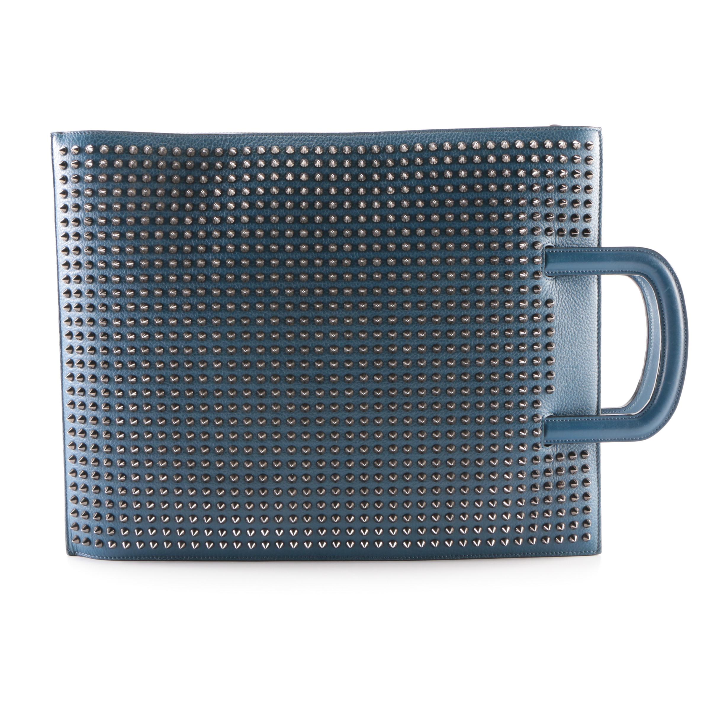 Christian Louboutin Trictrac Portfolio Bag in Spiked Leather