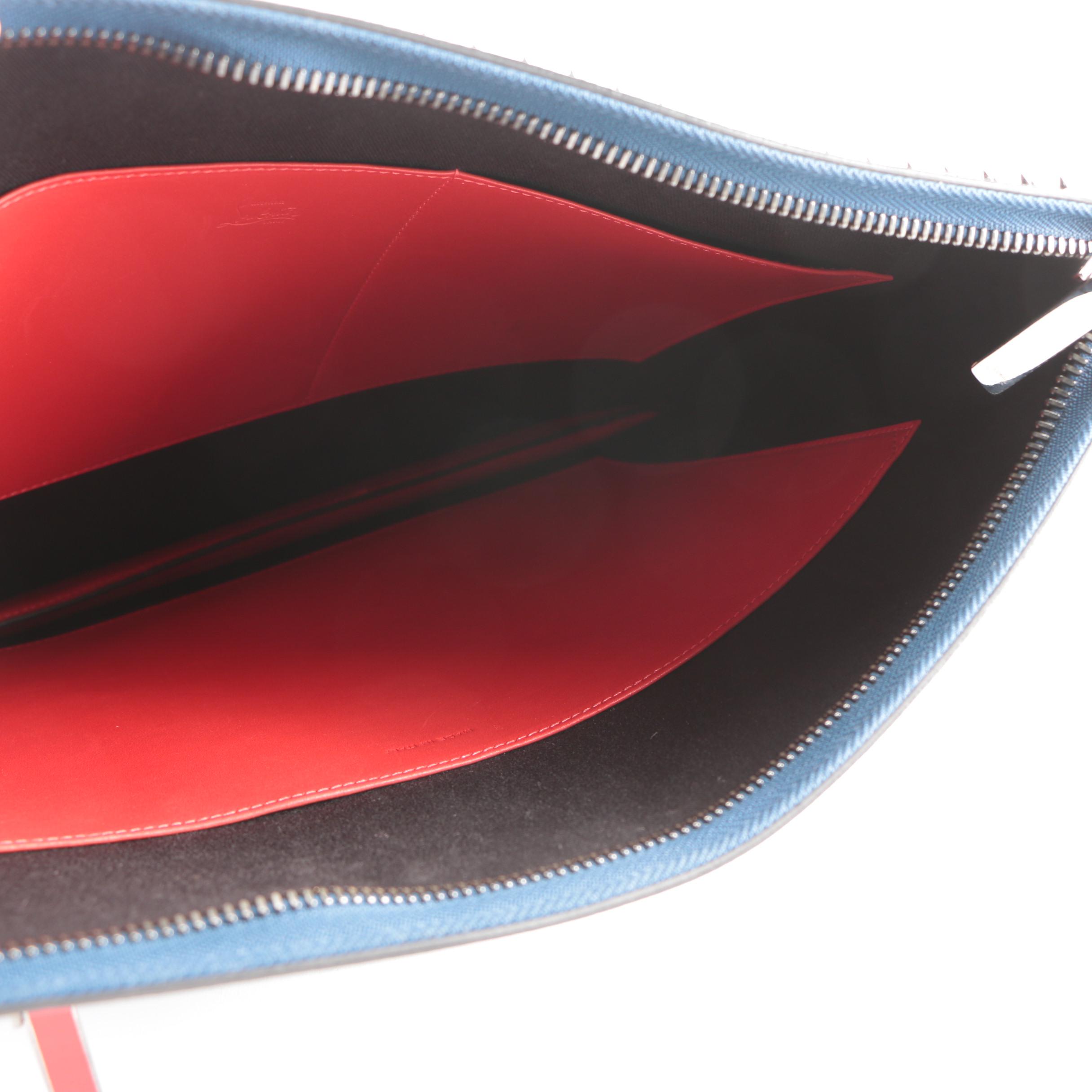 Christian Louboutin Trictrac Portfolio Bag in Spiked Leather