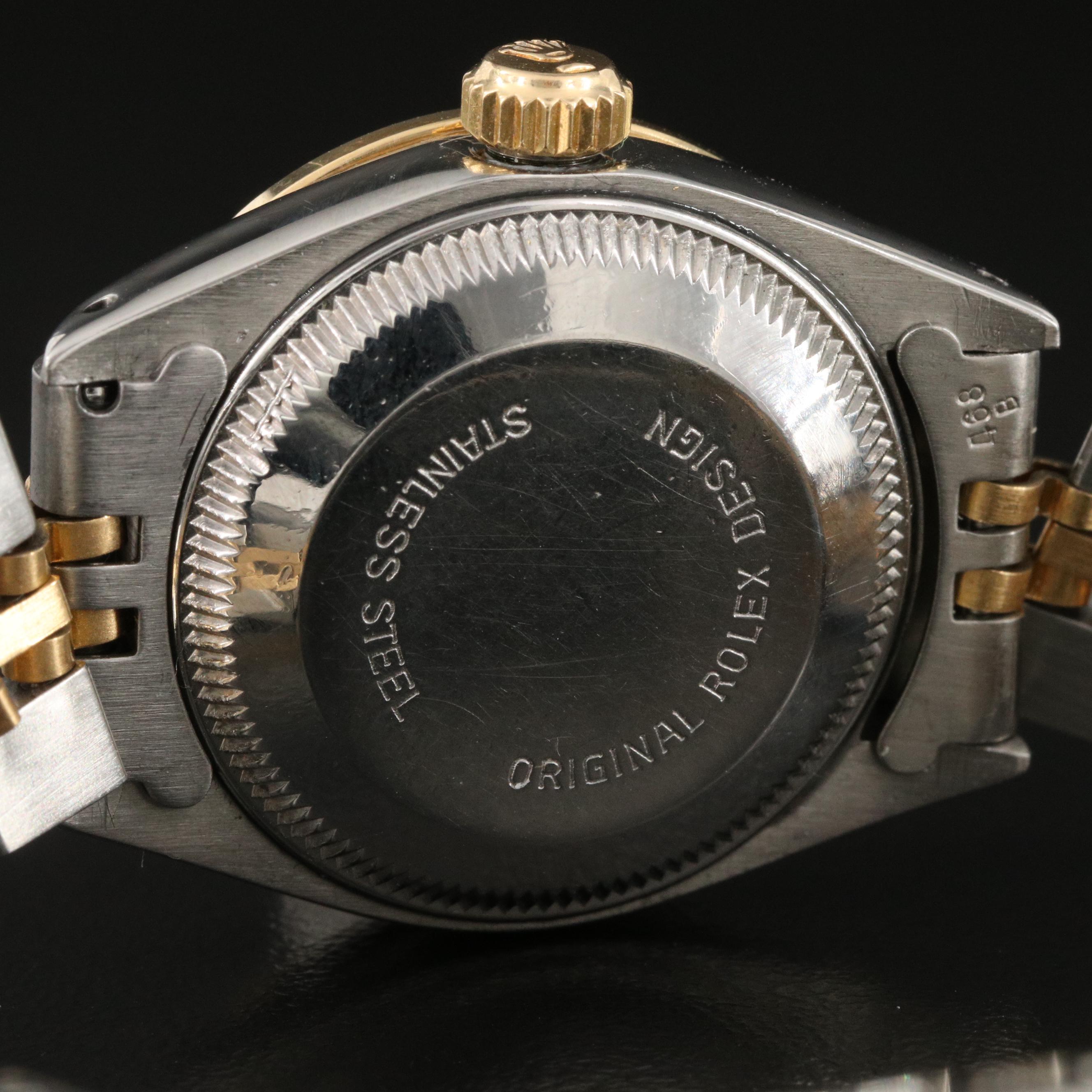 1981 Rolex Stainless Steel and 18K Diamond Bezel Watch