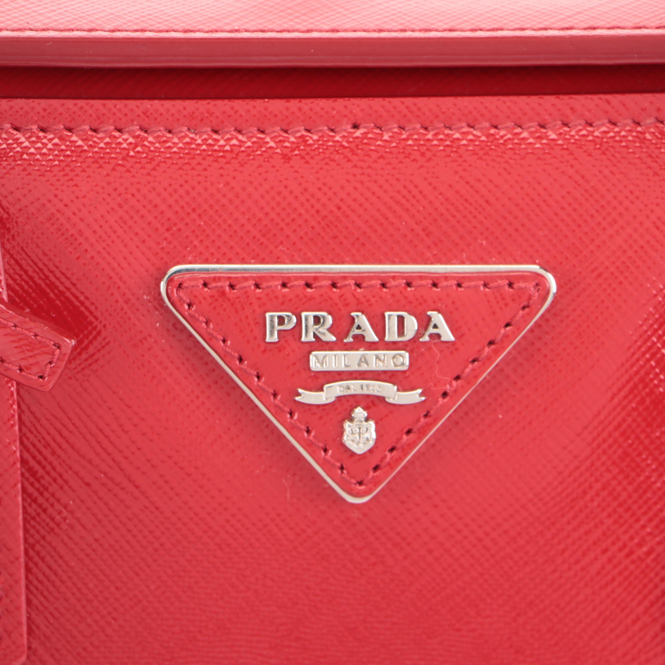Prada Turnlock Twin Tote Mini Bag in Saffiano Cuir Leather