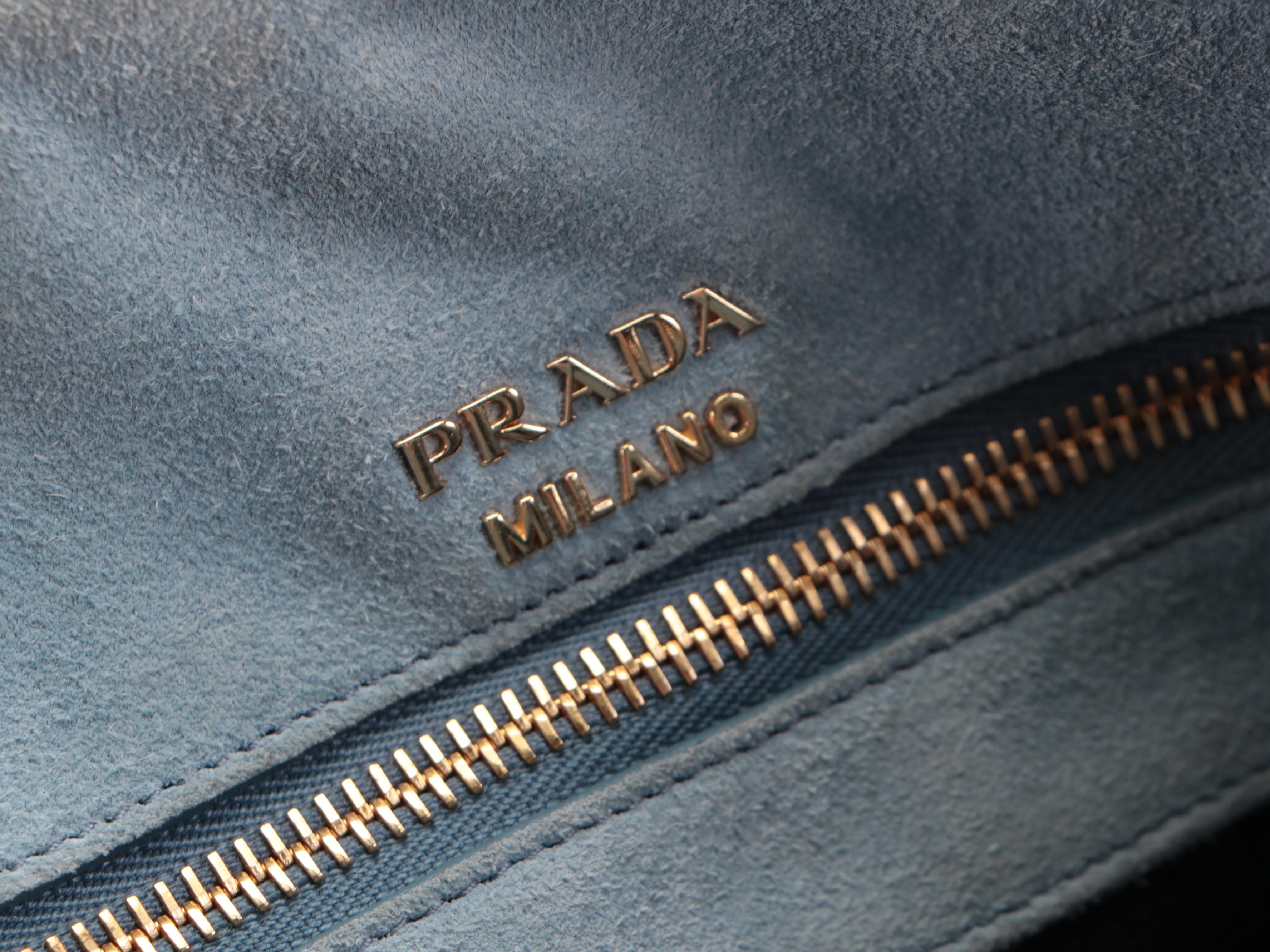 Prada Etiquette Patch Tote Medium in Black Grainy Calfskin Leather