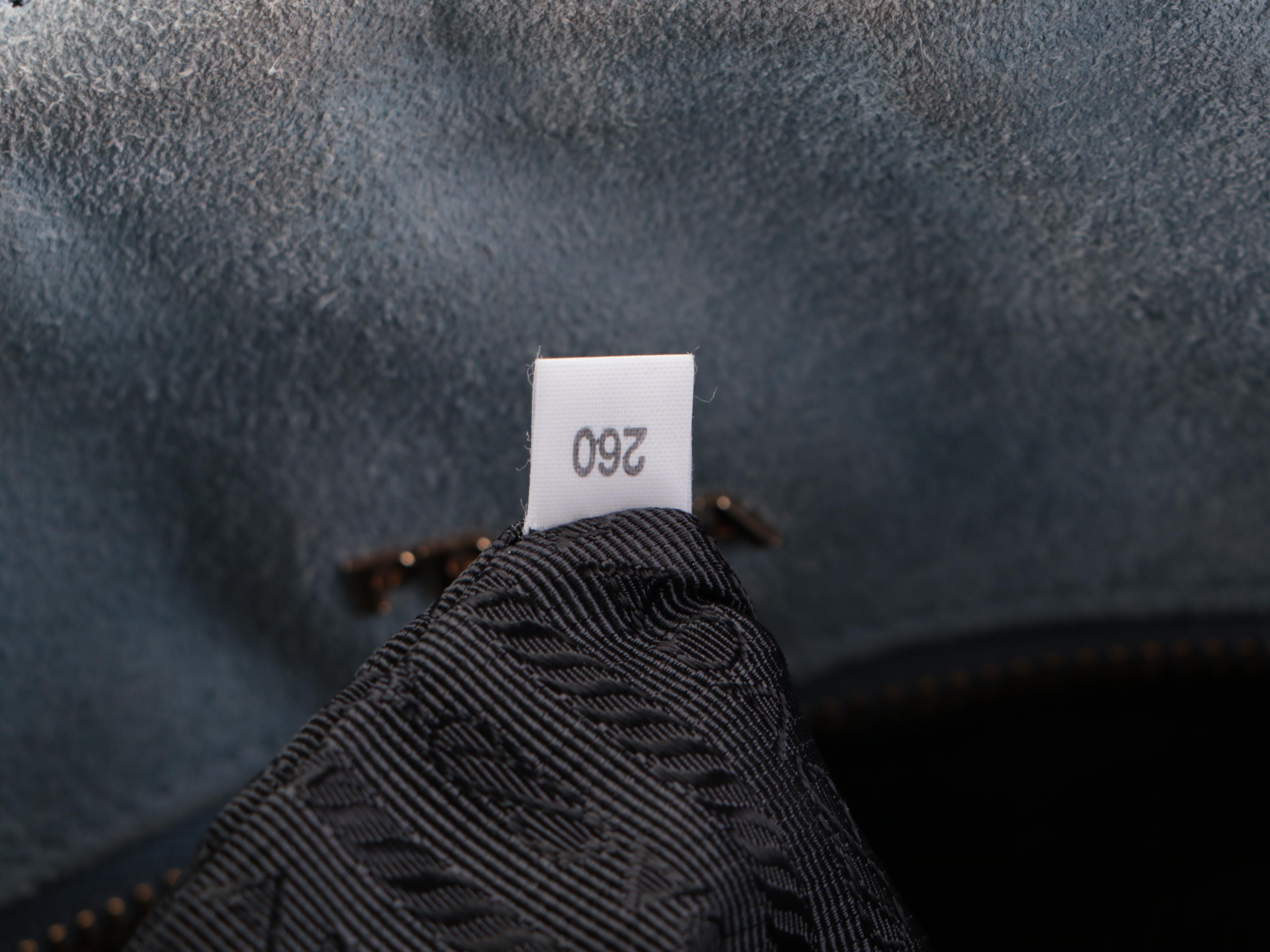 Prada Etiquette Patch Tote Medium in Black Grainy Calfskin Leather