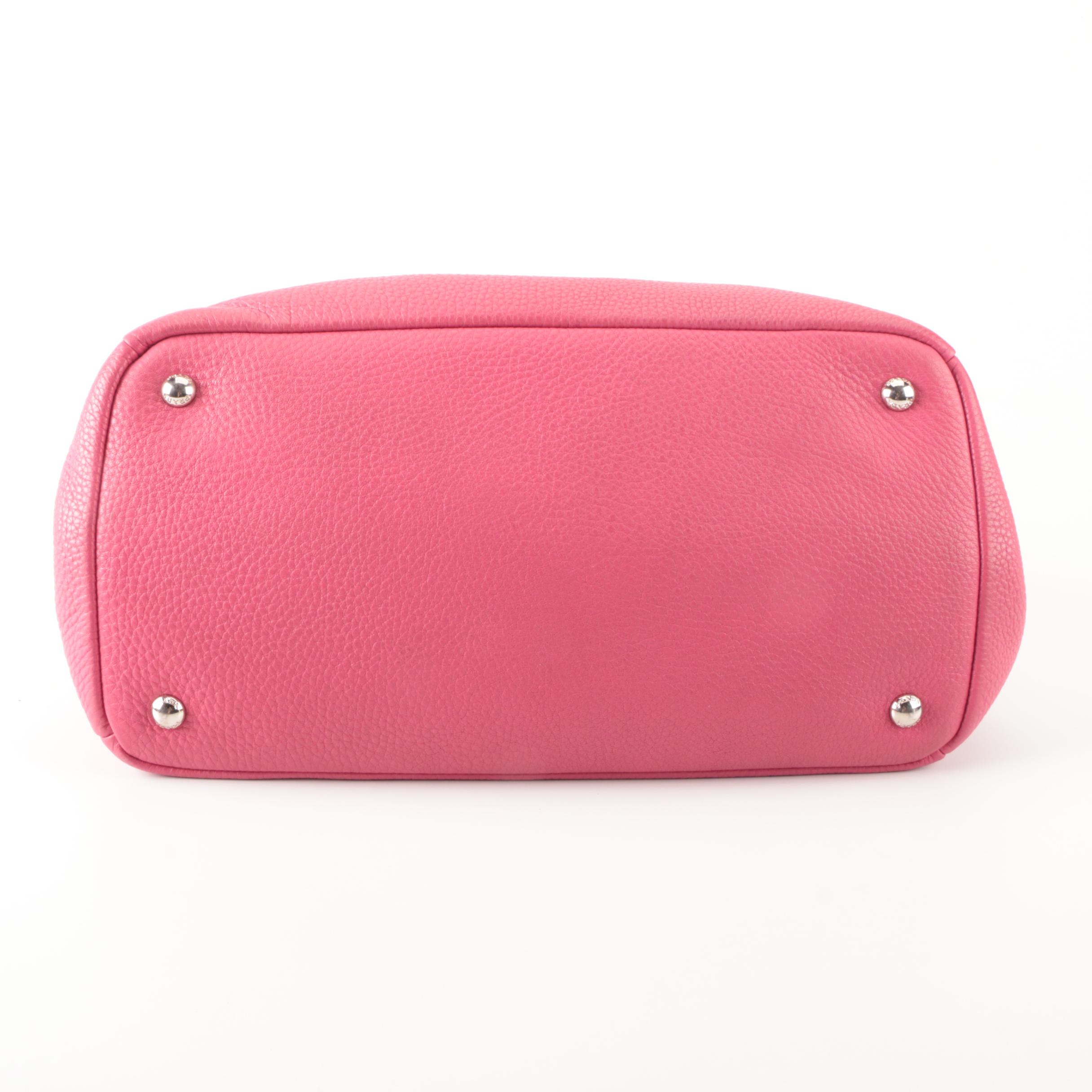 Prada Convertible Medium Open Tote in Pink Vitello Daino Leather