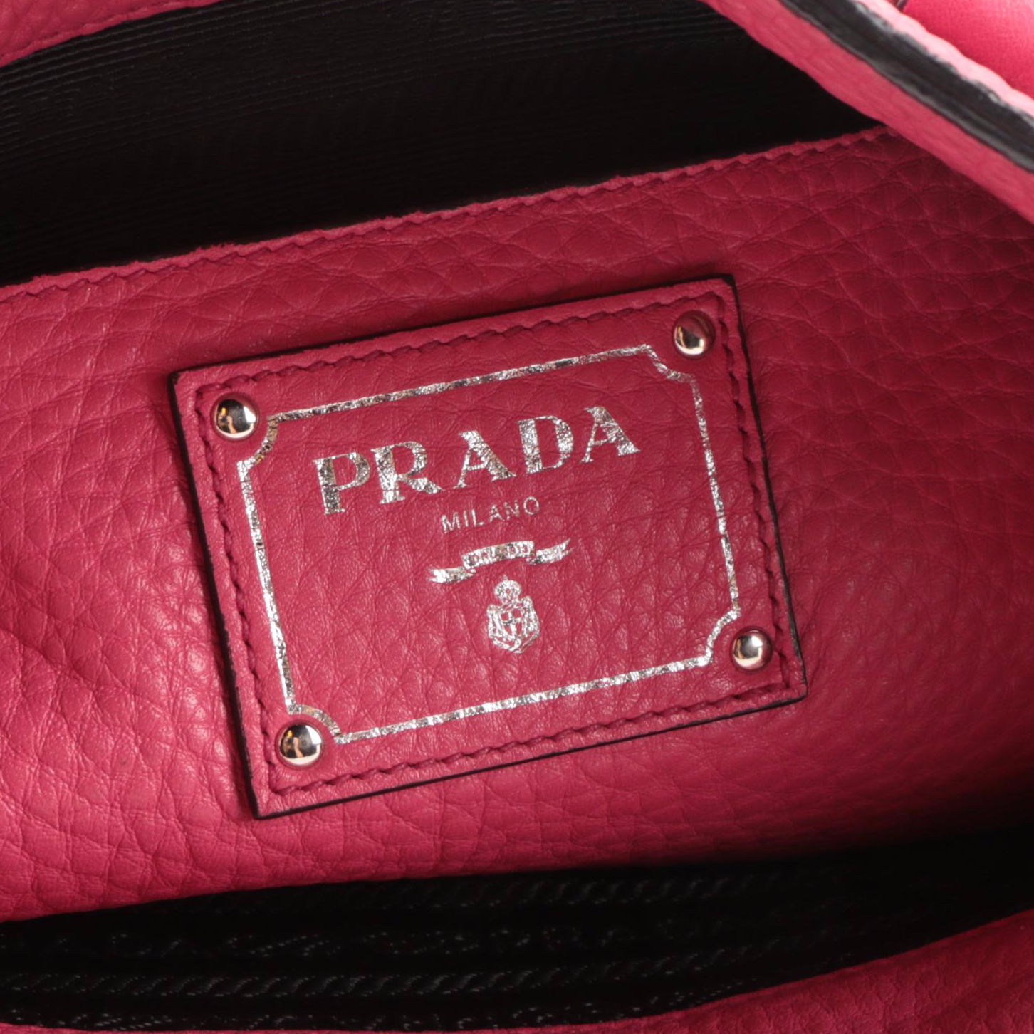 Prada Convertible Medium Open Tote in Pink Vitello Daino Leather