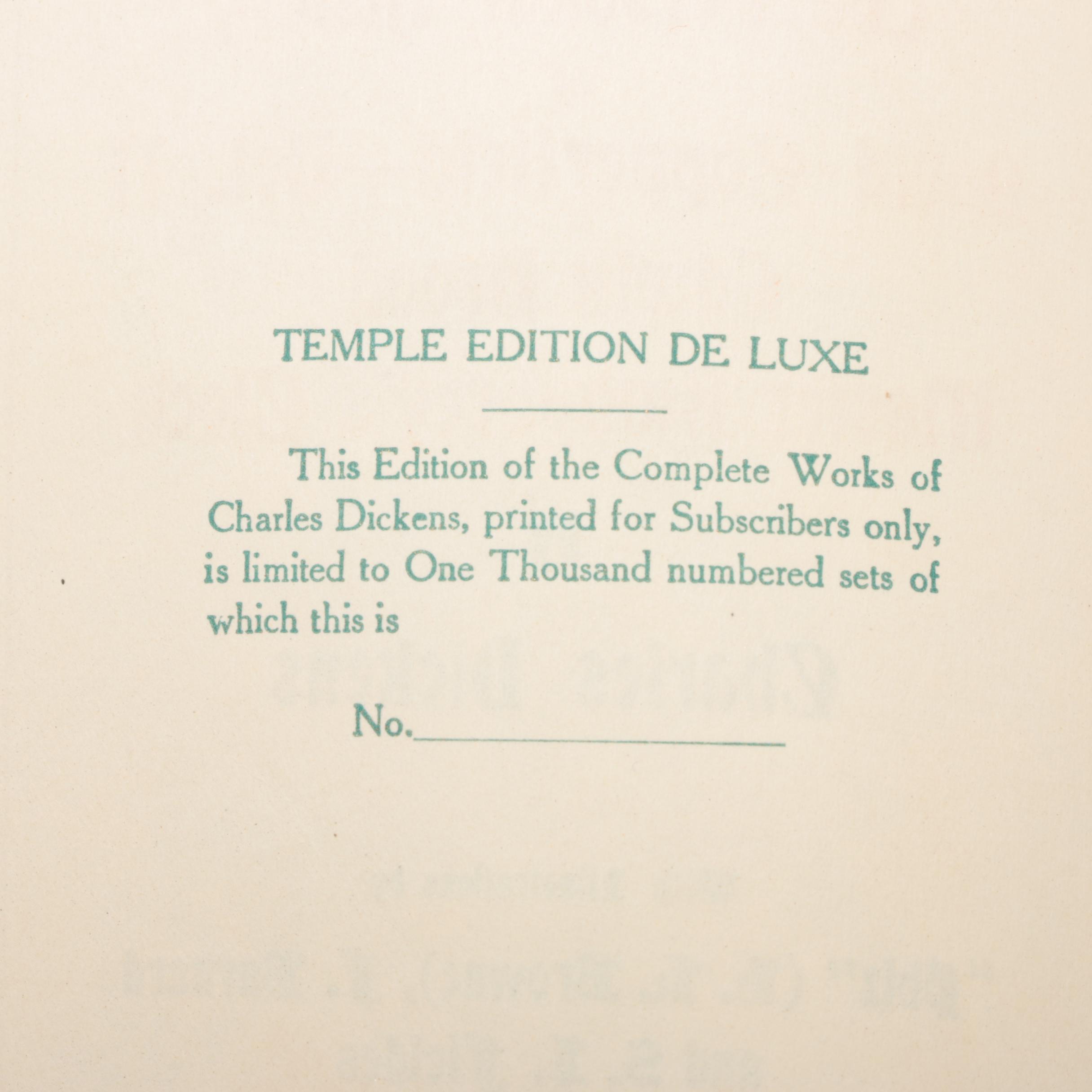 Illustrated "Dickens' Works" Temple Edition De Luxe Partial Series