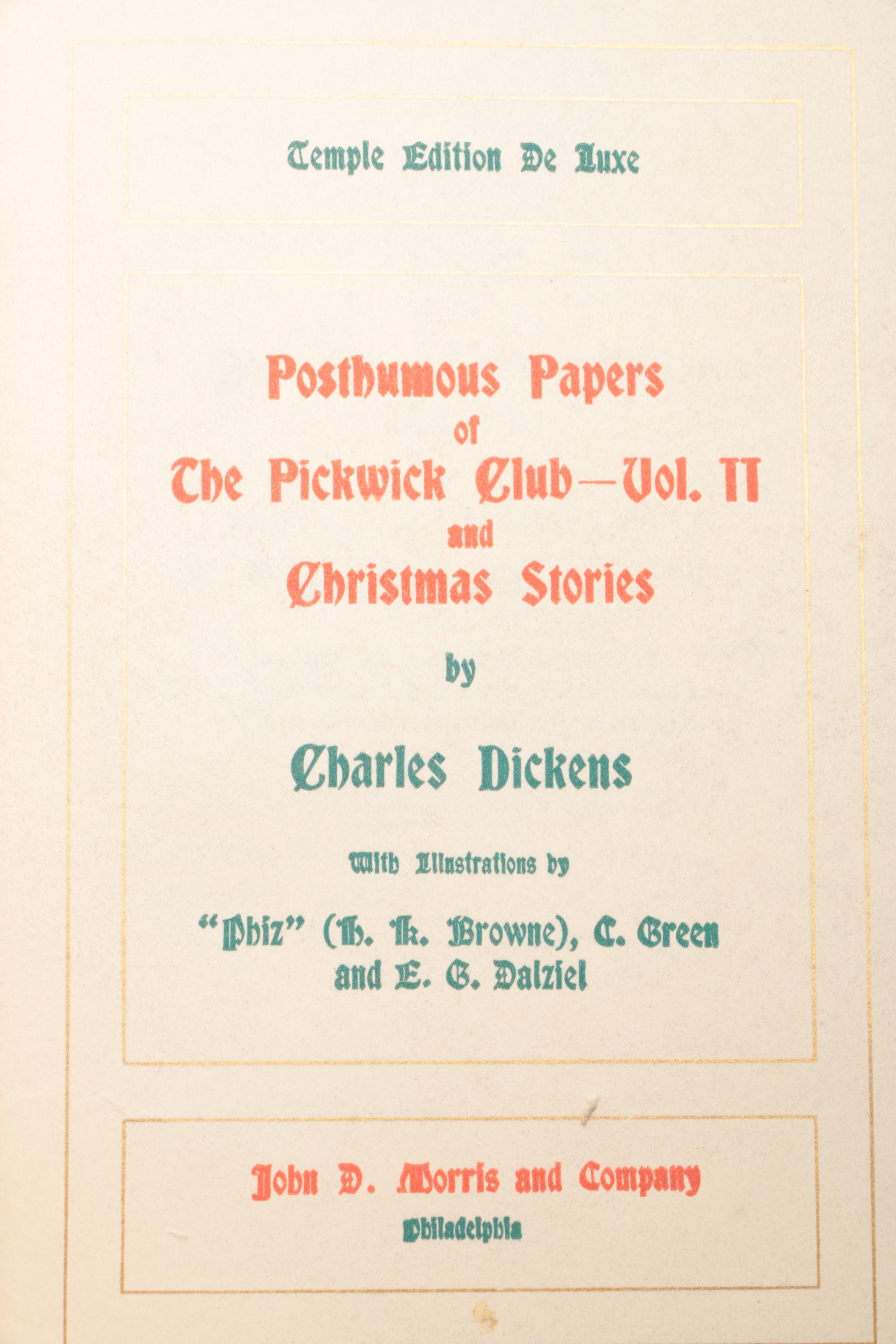 Illustrated "Dickens' Works" Temple Edition De Luxe Partial Series