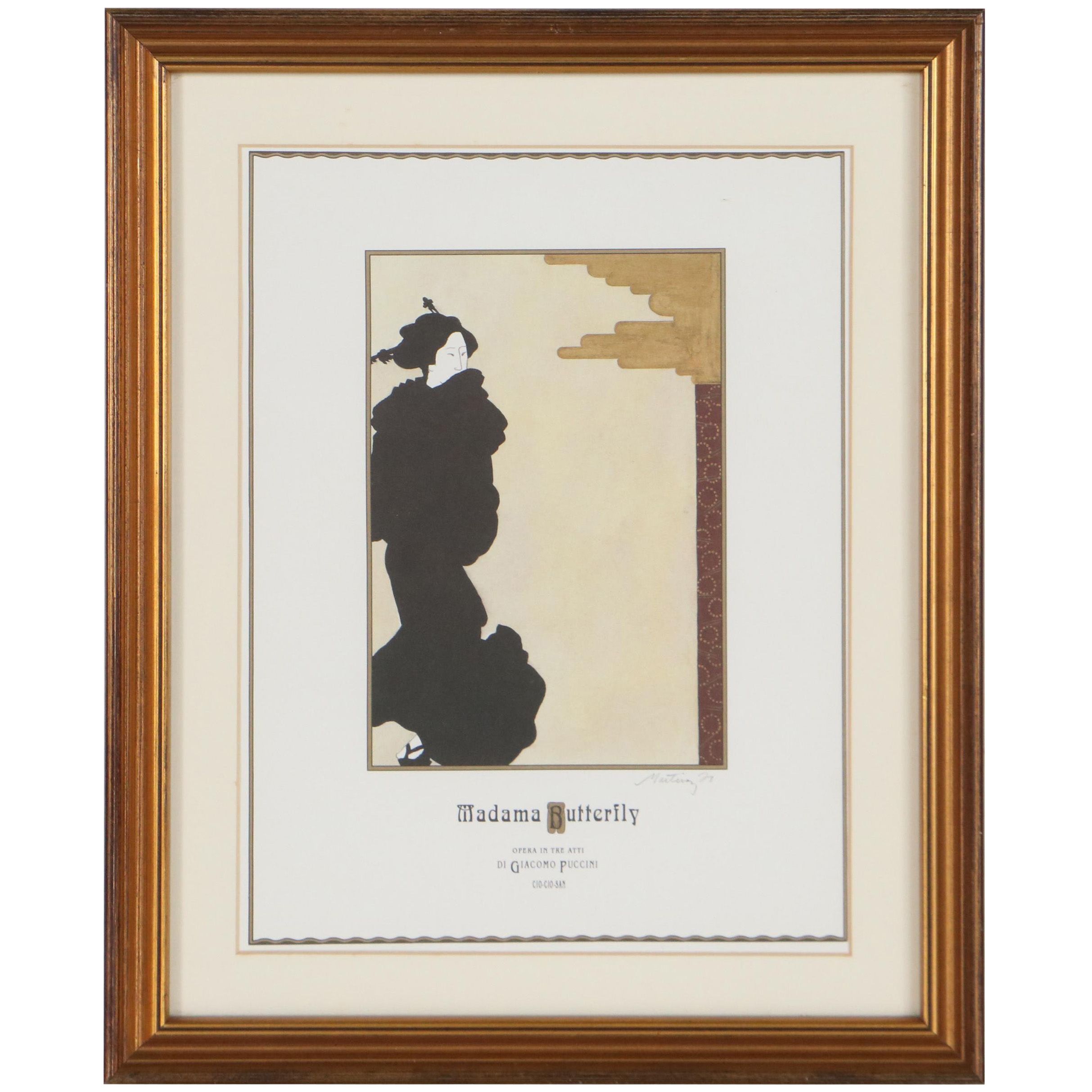 Offset Lithograph "Madama Butterfly" of Cio-Cio-San, Circa 2000