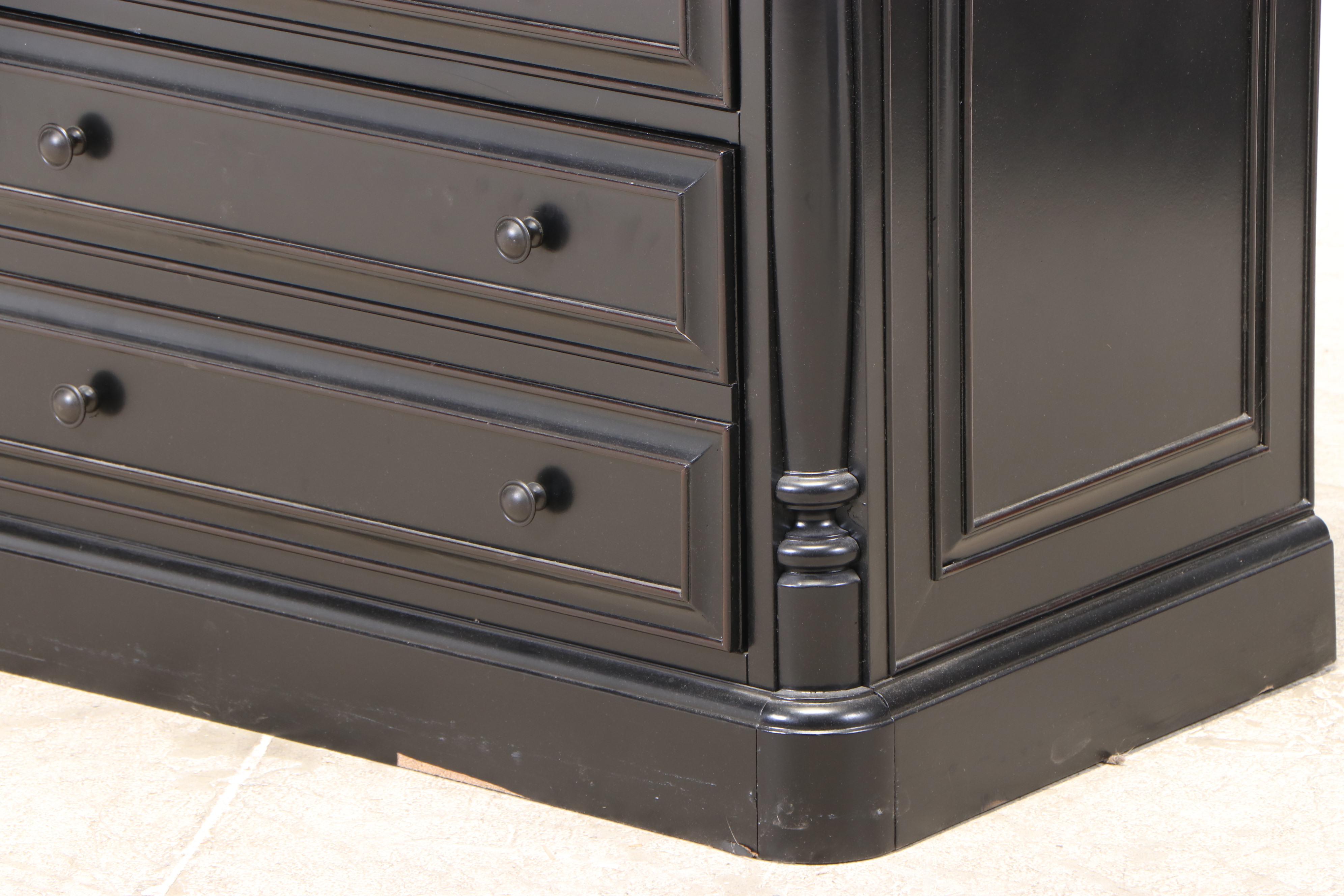 Havertys "Westbury" Cherrywood and Parcel-Ebonized Three-Drawer File Cabinet