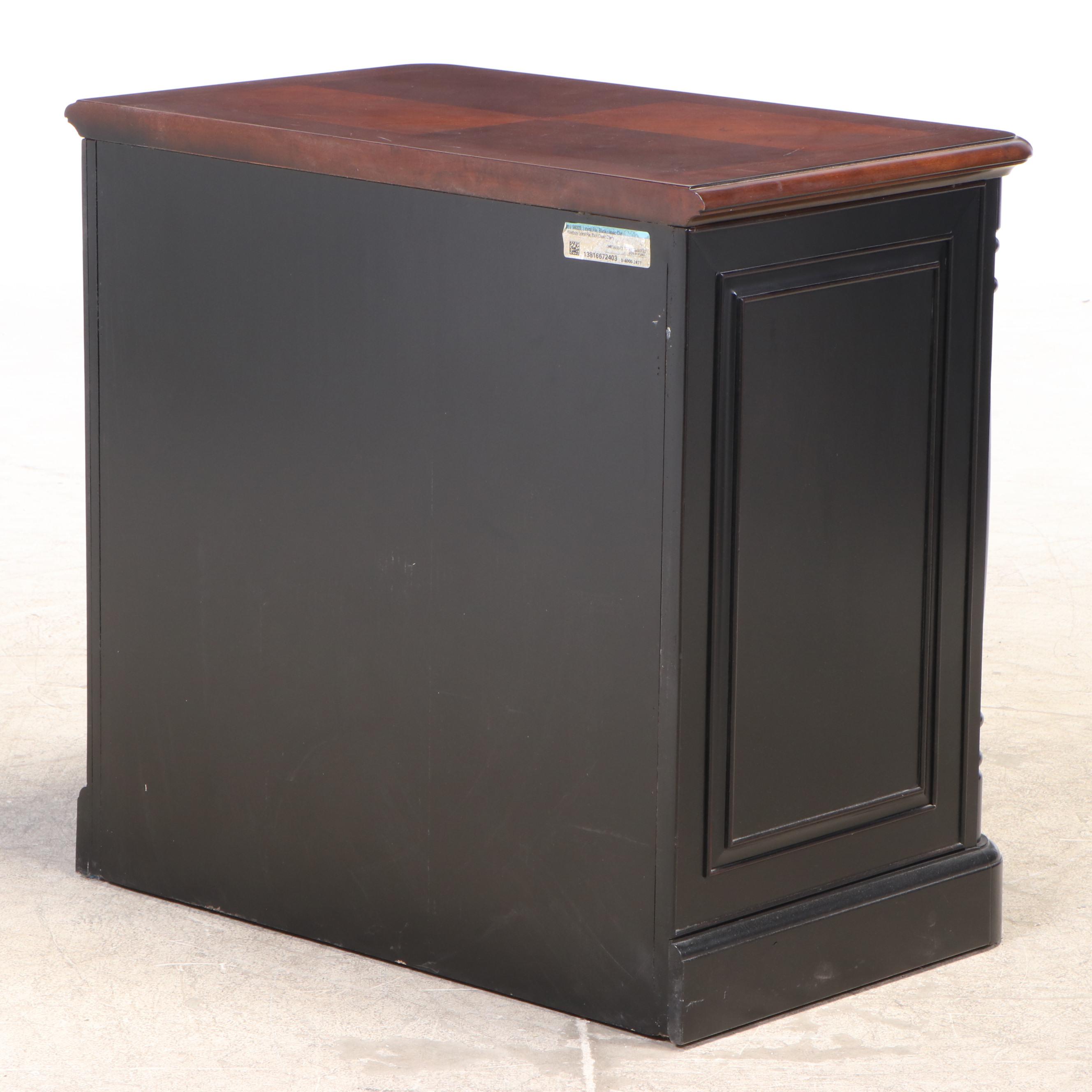 Havertys "Westbury" Cherrywood and Parcel-Ebonized Three-Drawer File Cabinet