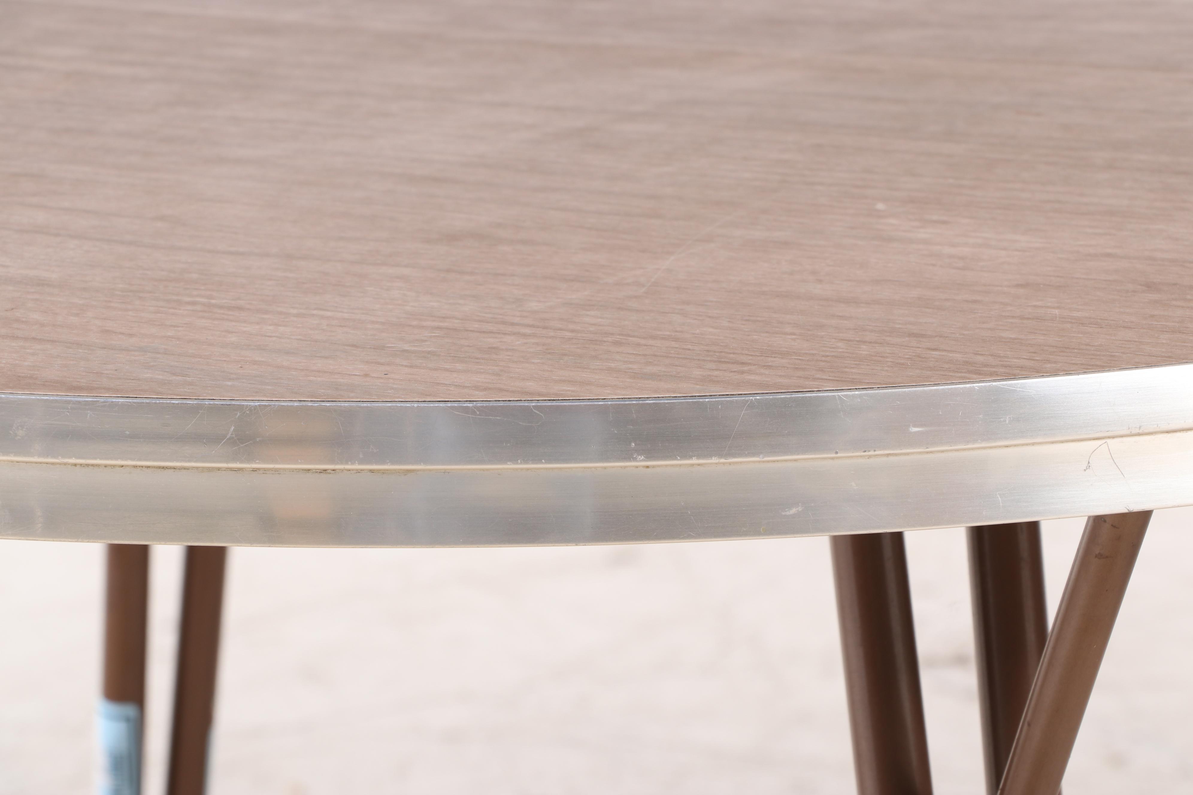 Daystrom Formica Top Round Dining Table with Leaf and Chairs, Late 20th Century