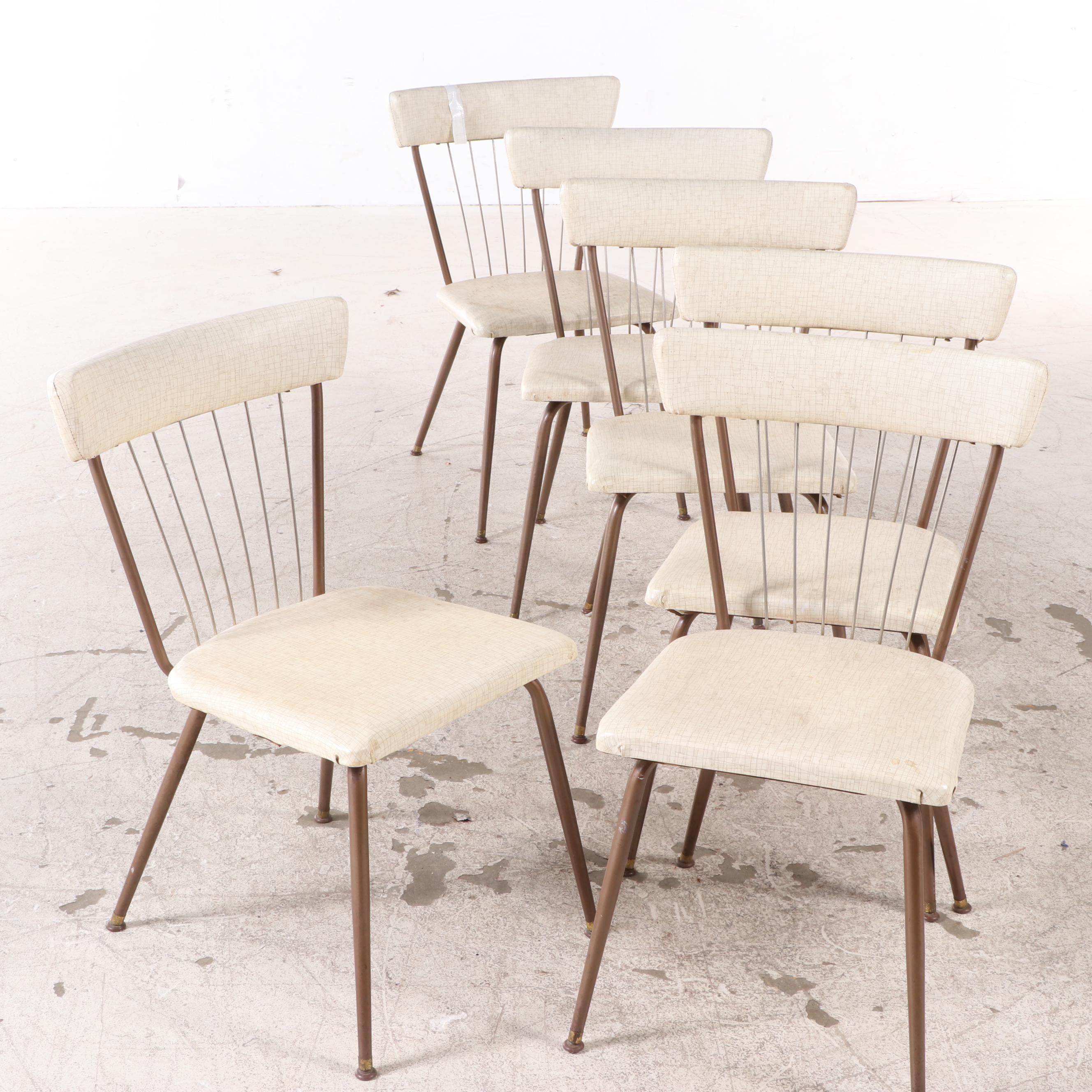 Daystrom Formica Top Round Dining Table with Leaf and Chairs, Late 20th Century