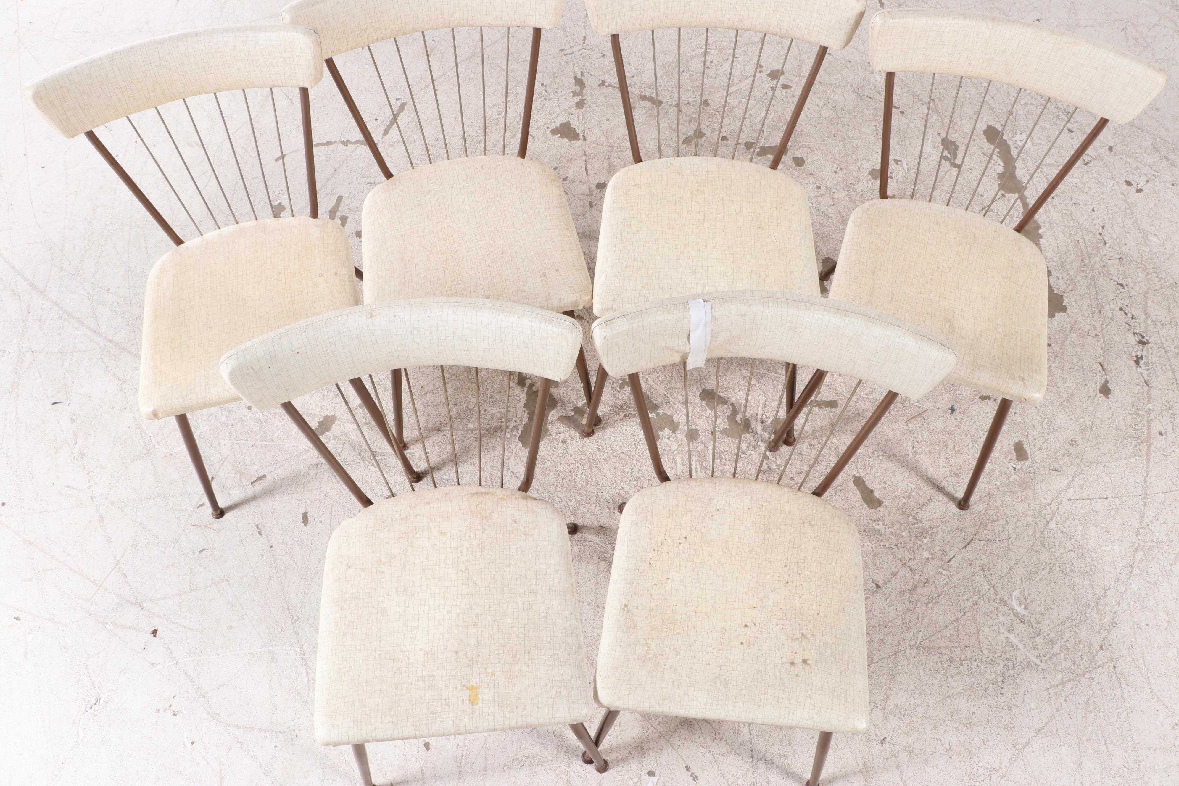 Daystrom Formica Top Round Dining Table with Leaf and Chairs, Late 20th Century