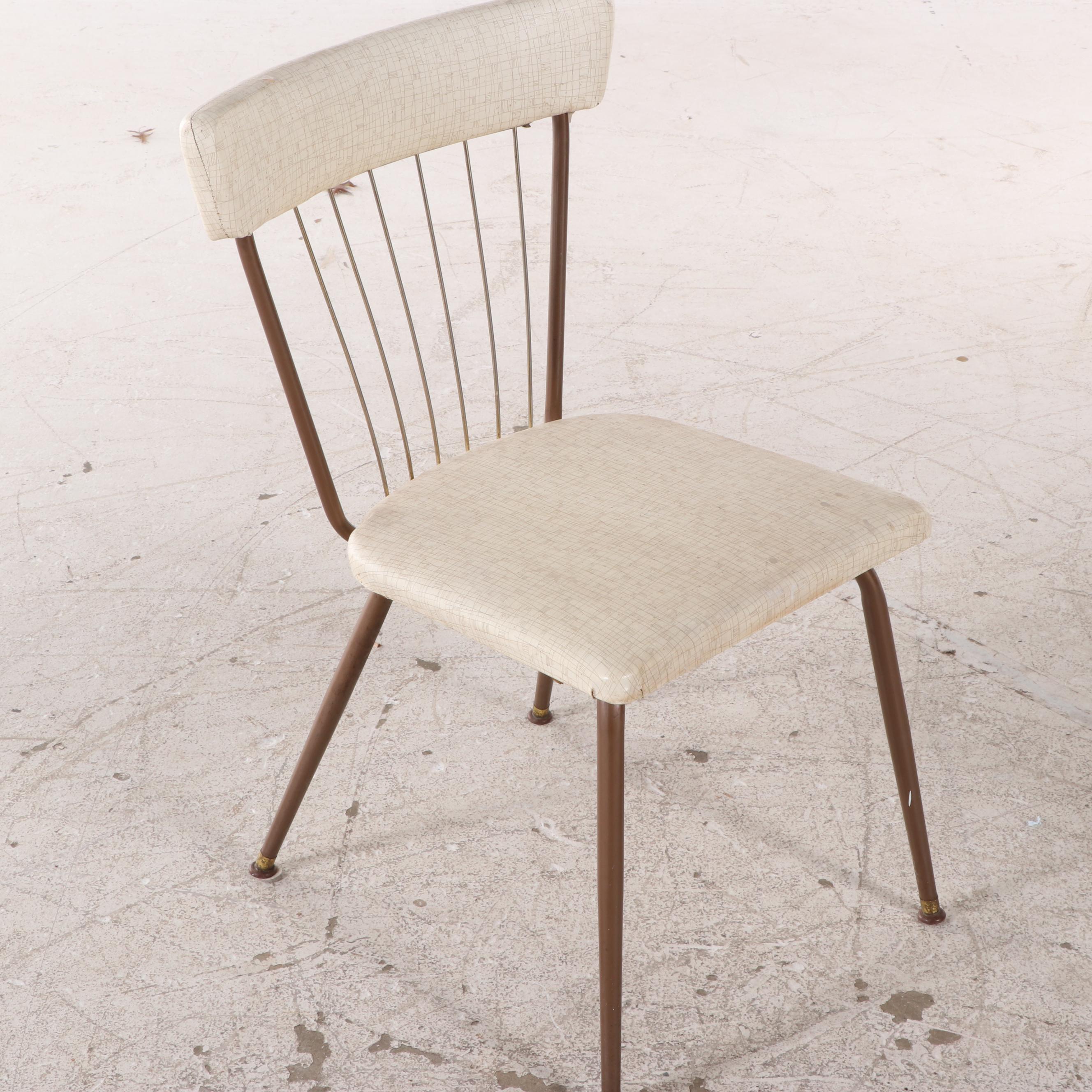 Daystrom Formica Top Round Dining Table with Leaf and Chairs, Late 20th Century