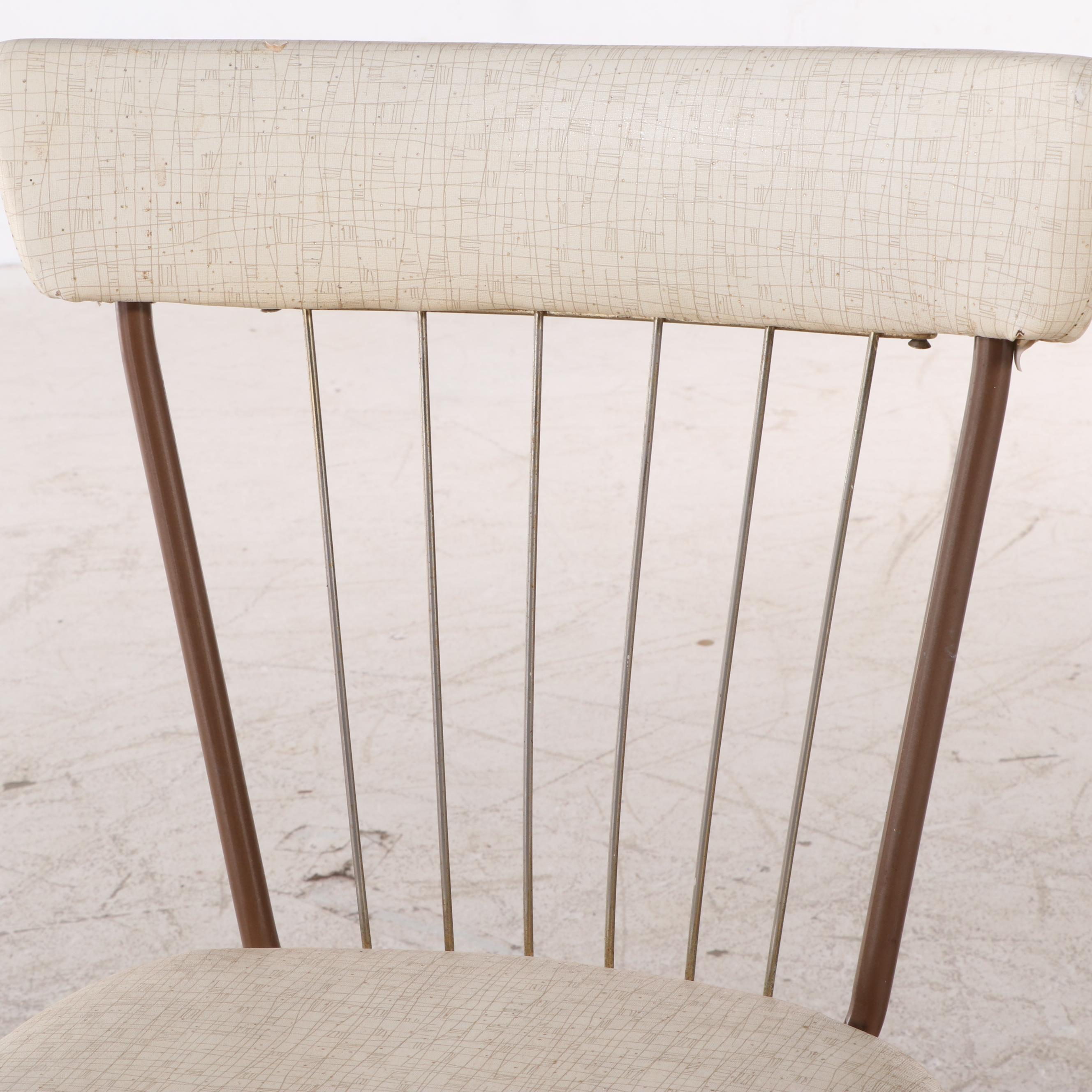 Daystrom Formica Top Round Dining Table with Leaf and Chairs, Late 20th Century