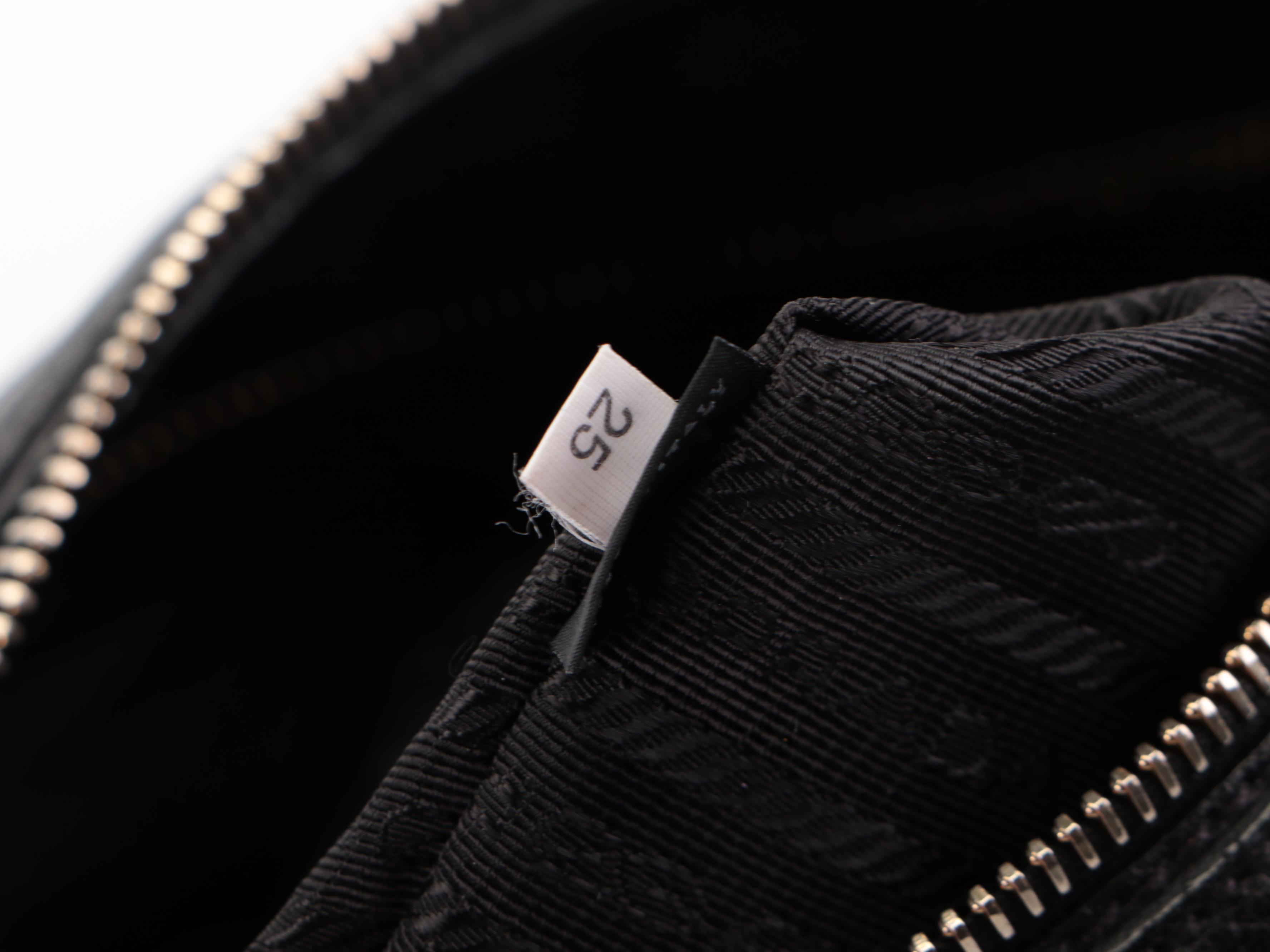 Prada Push-Lock Zip Shoulder Bag in Black Deerskin