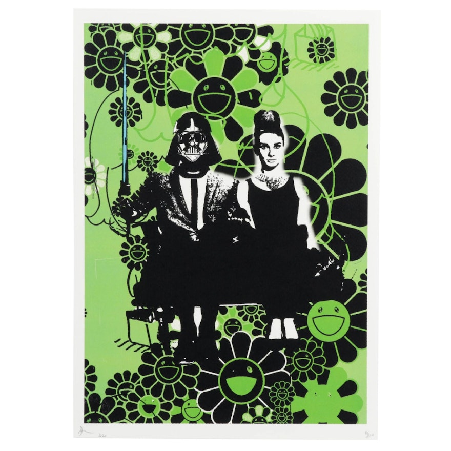 Death NYC Pop Art Graphic Print Featuring Audrey Hepburn and Darth Vader, 2020