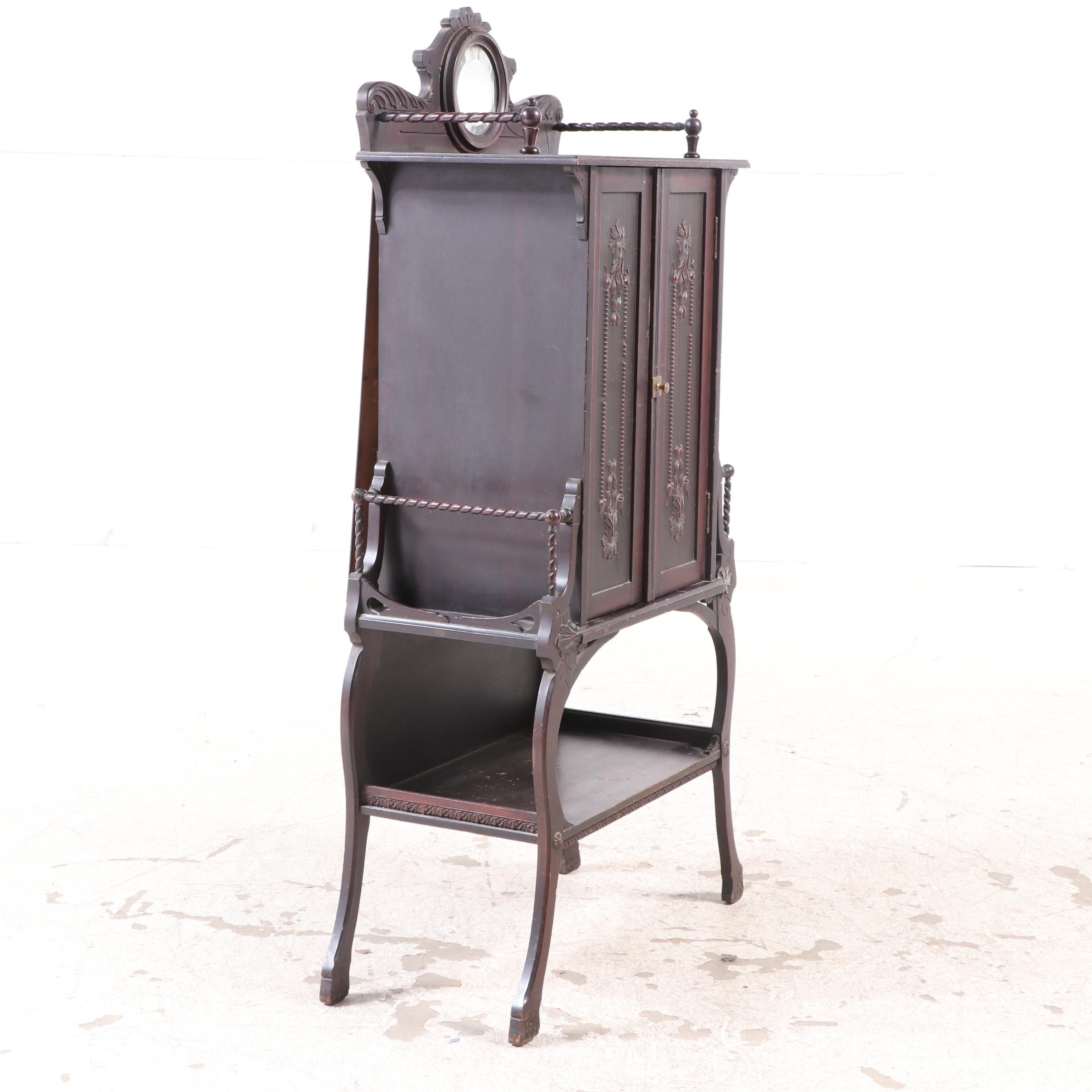 Aesthetic Movement Mahogany-Finish Sheet Music Cabinet, Late 19th Century