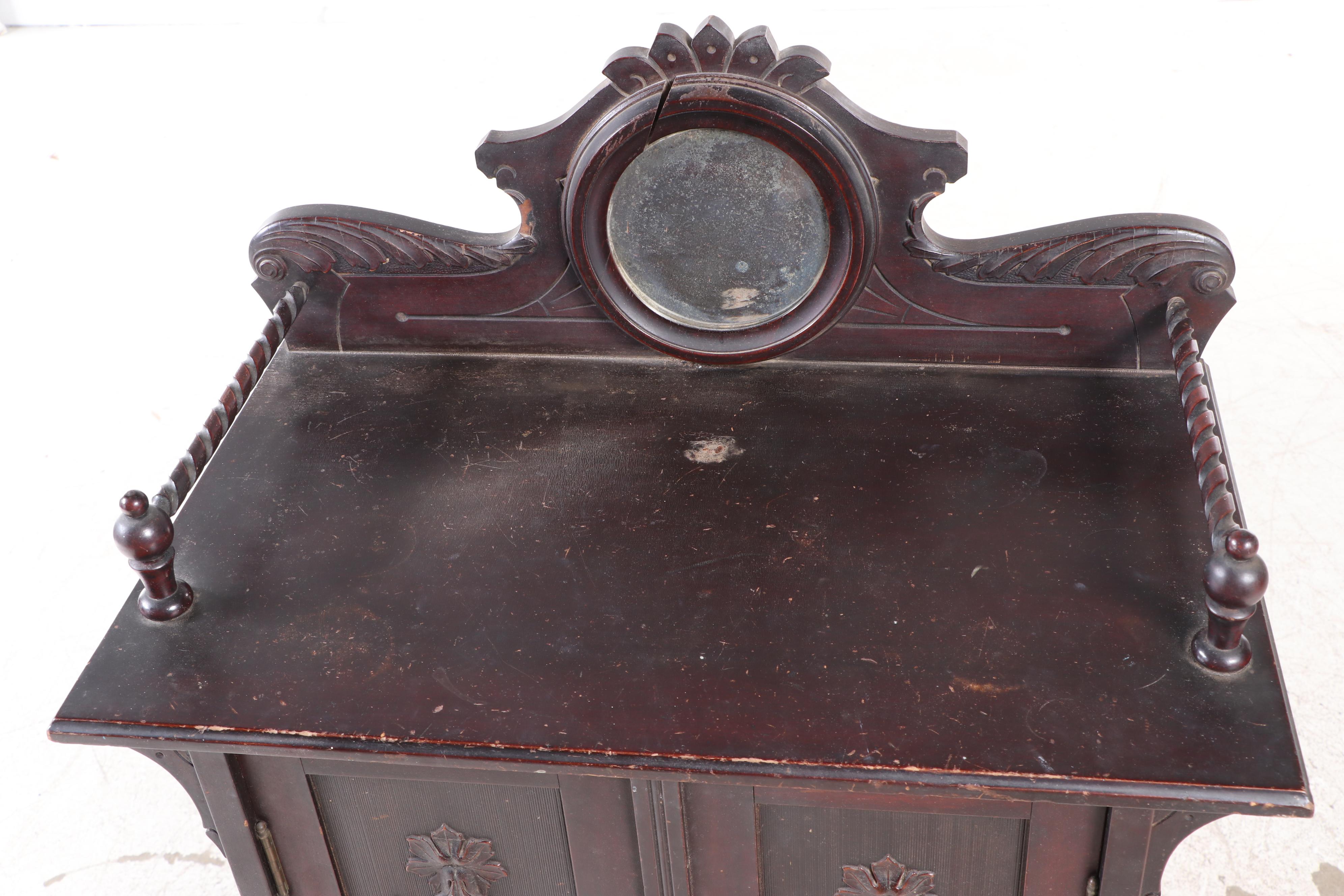 Aesthetic Movement Mahogany-Finish Sheet Music Cabinet, Late 19th Century