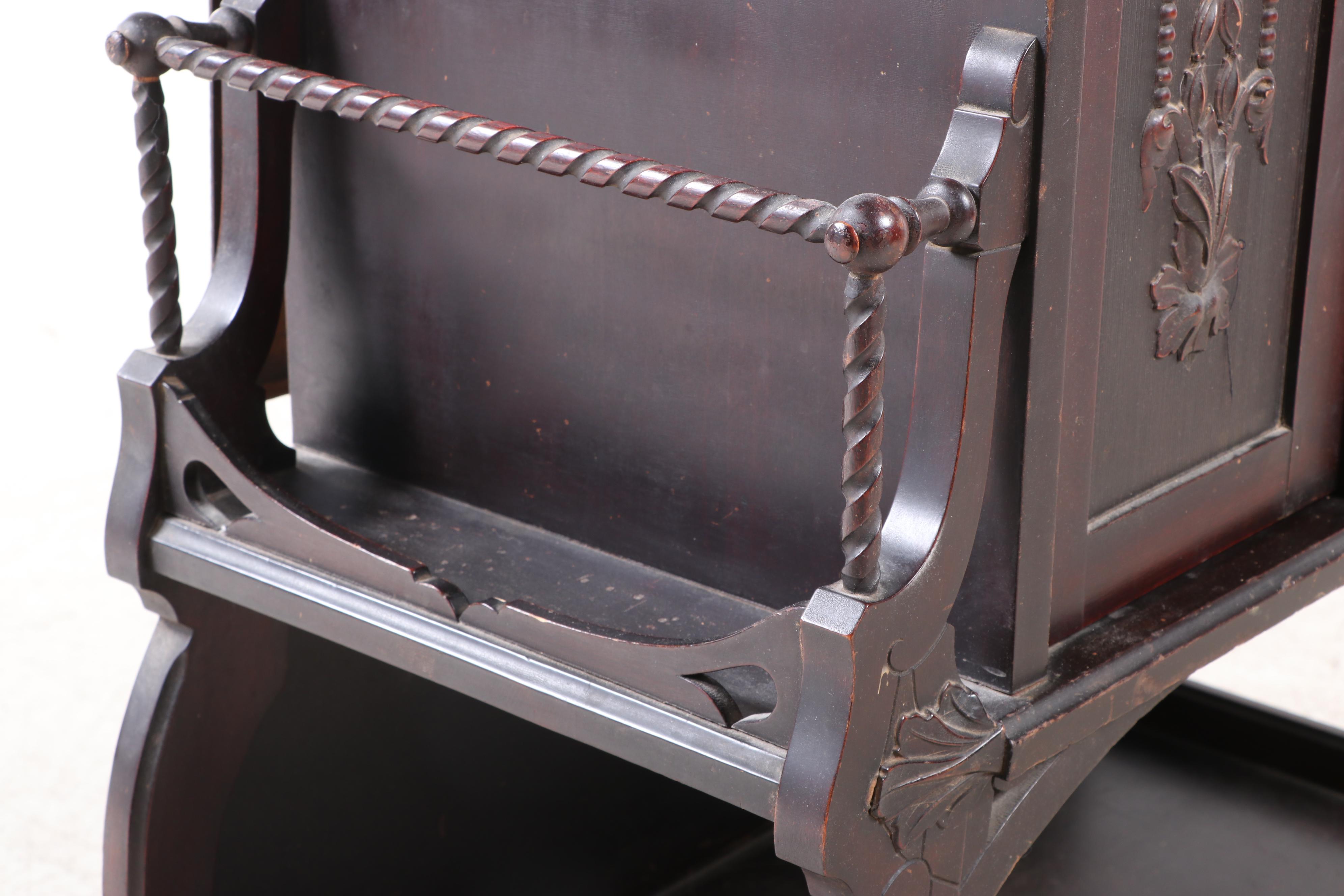 Aesthetic Movement Mahogany-Finish Sheet Music Cabinet, Late 19th Century