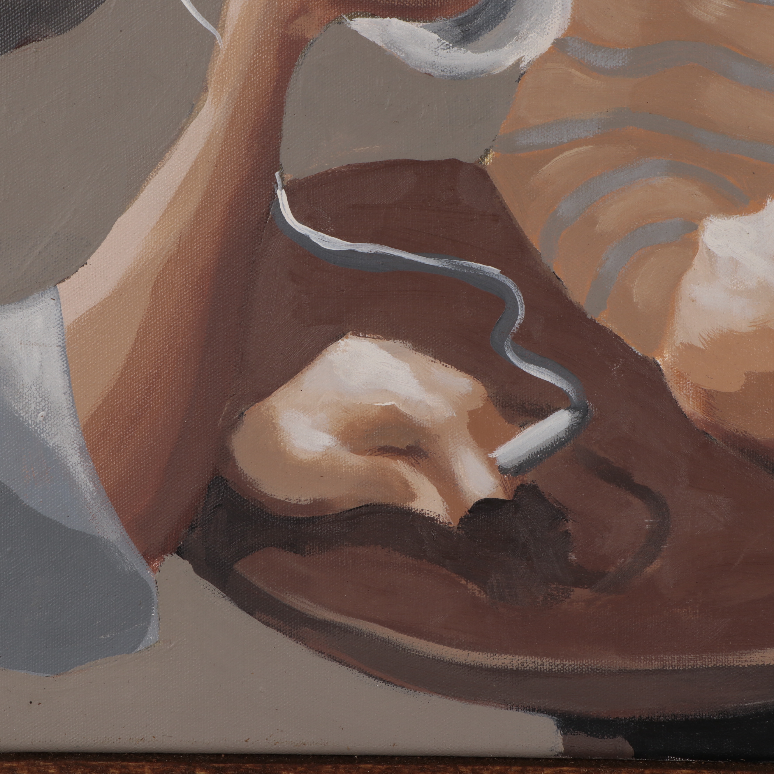 Aaron Wooten Acrylic Painting "Coffee & Cigarettes," 2009