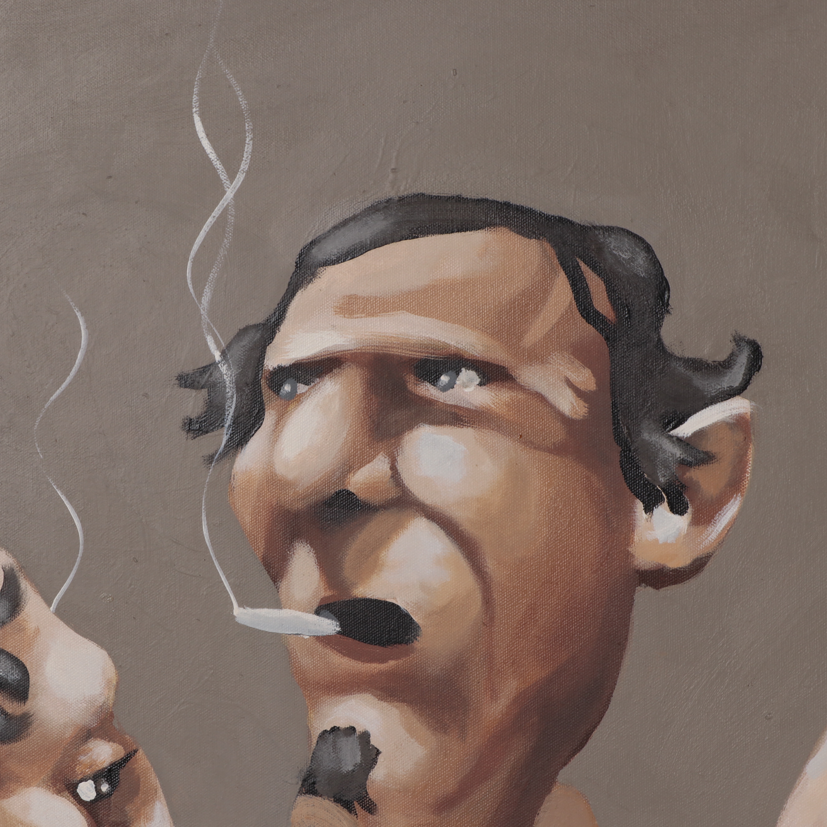 Aaron Wooten Acrylic Painting "Coffee & Cigarettes," 2009