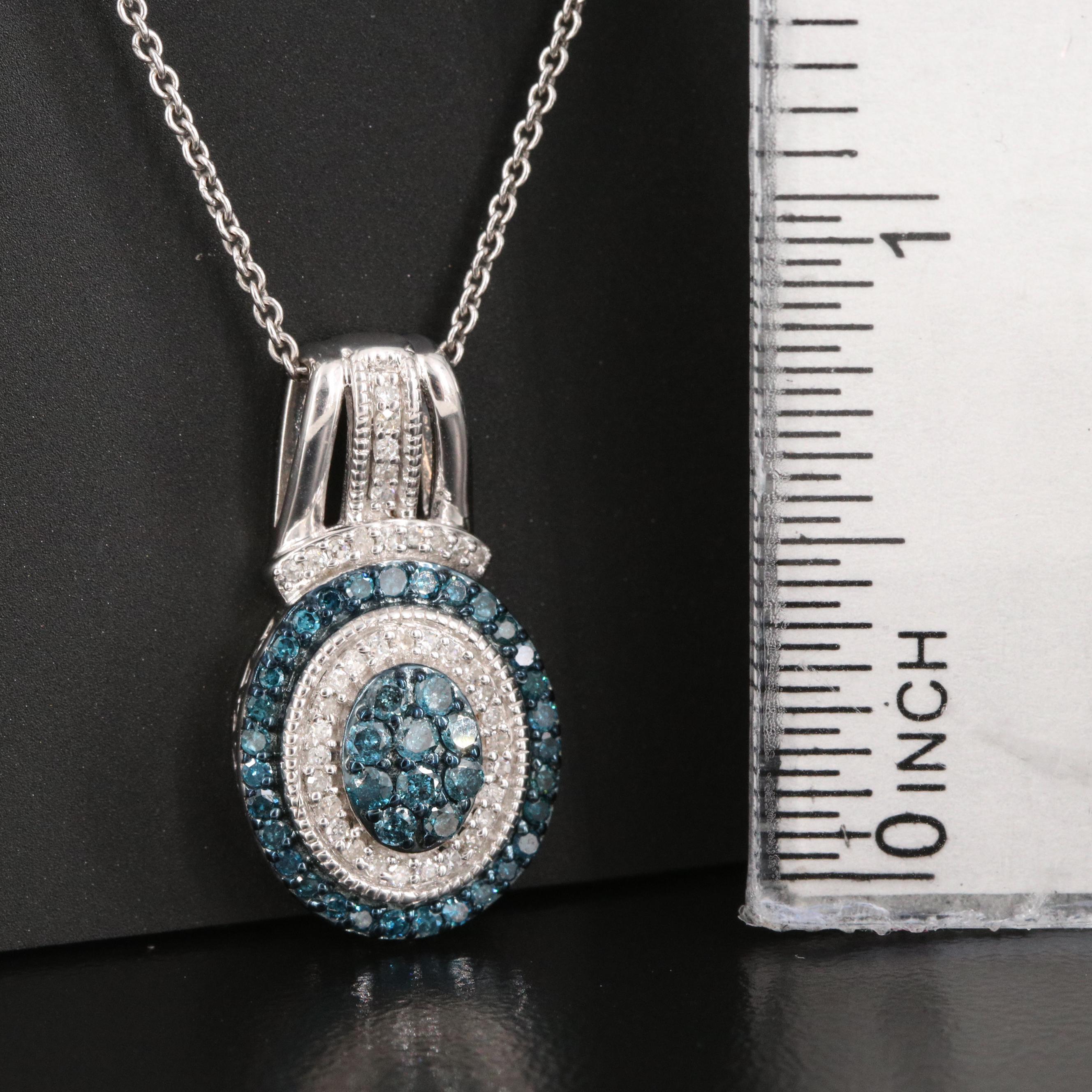 Sterling Silver Diamond Pendant Necklace