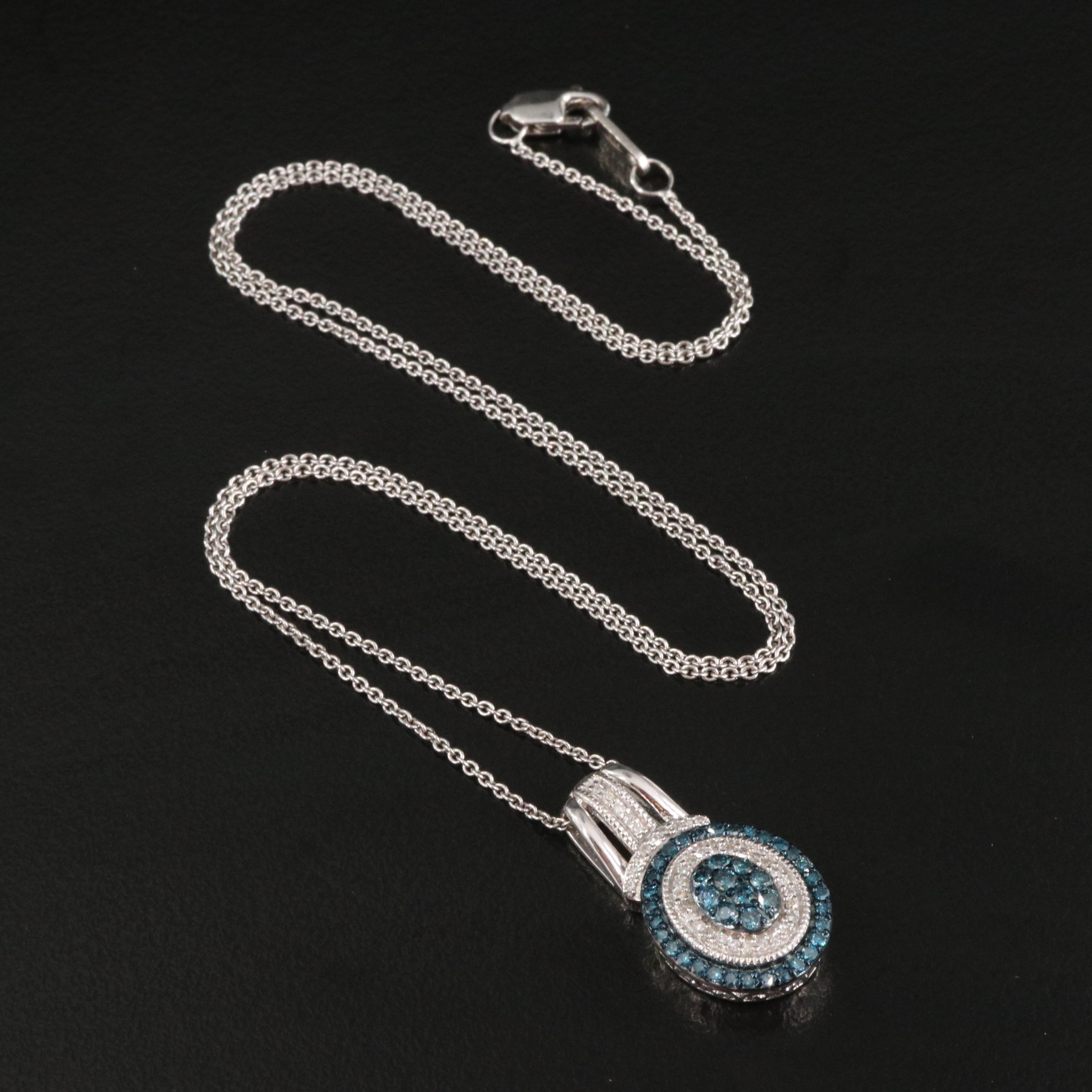 Sterling Silver Diamond Pendant Necklace