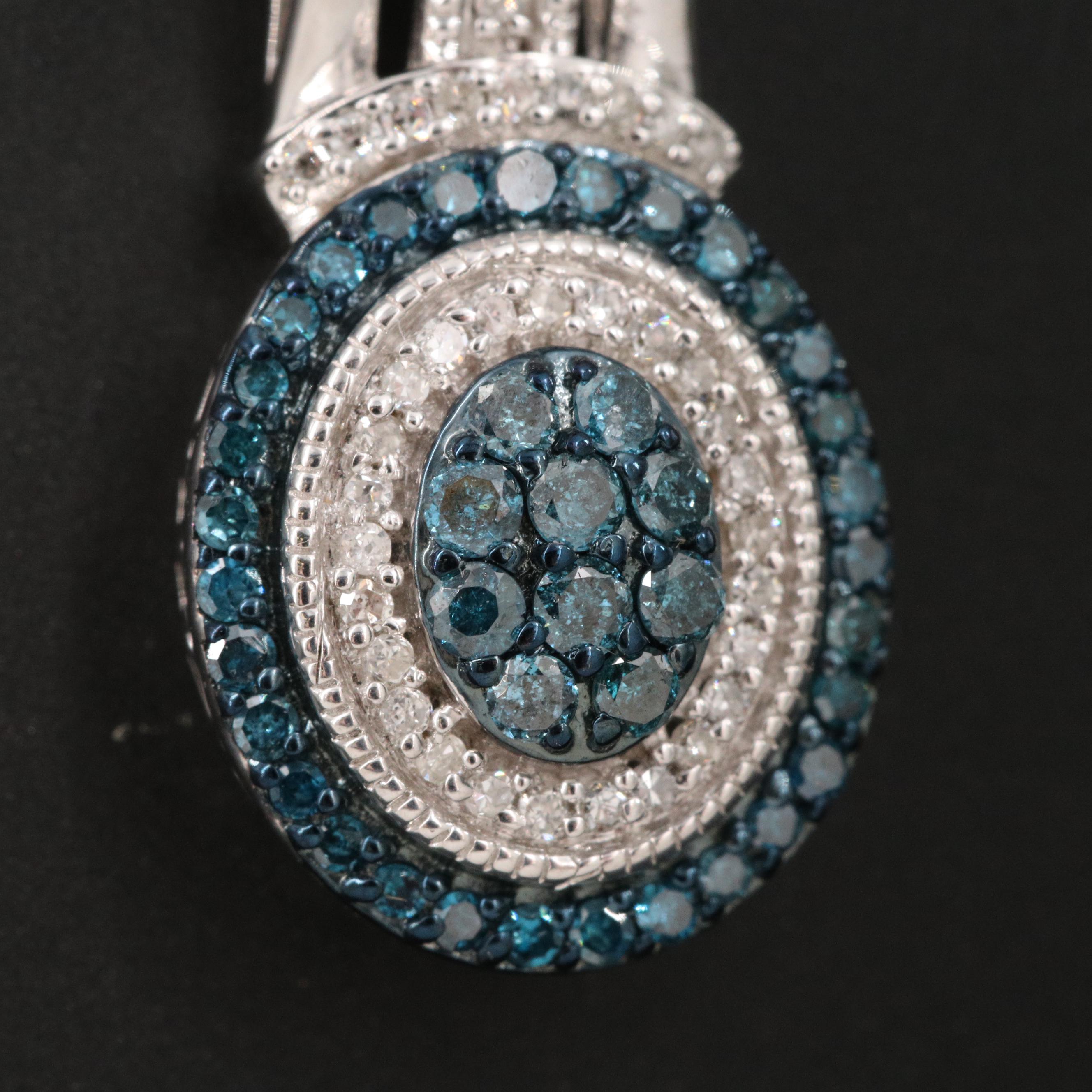 Sterling Silver Diamond Pendant Necklace